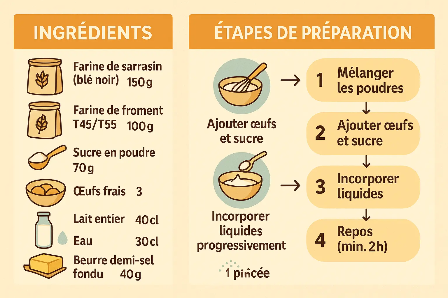 Galette bretonne sucrée dorée à la poêle