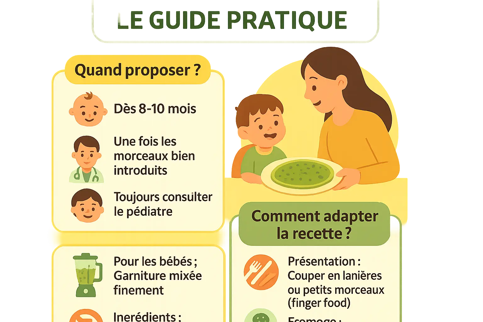 Crêpes aux épinards pour enfants