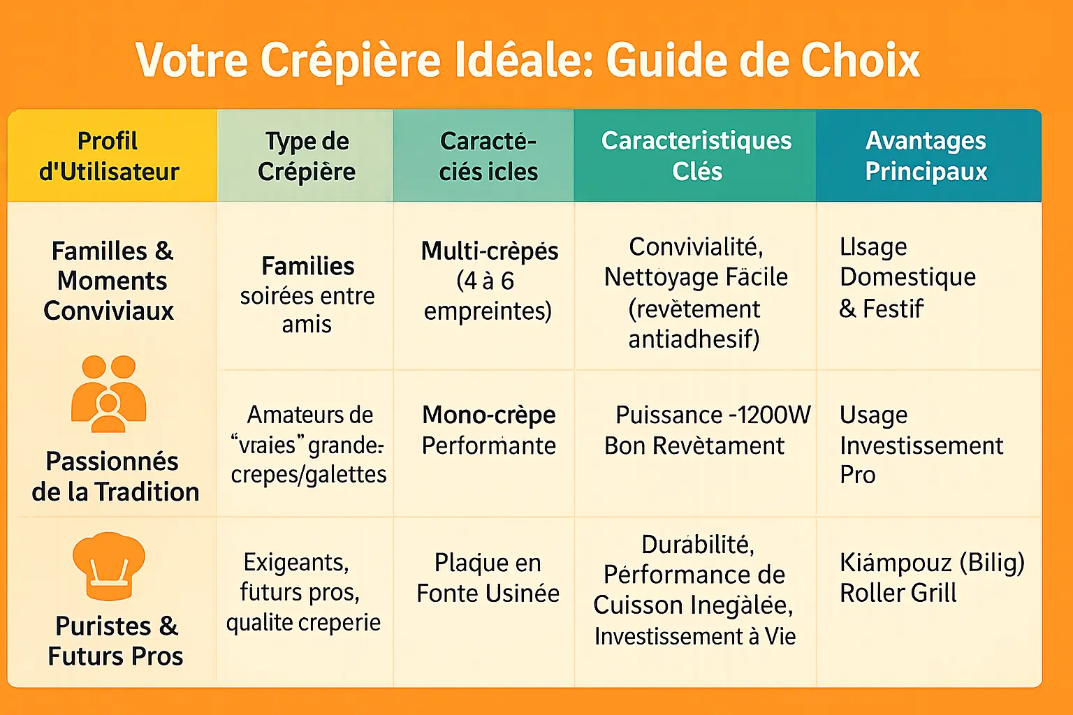 Crêpière électrique en fonte usinée Krampouz