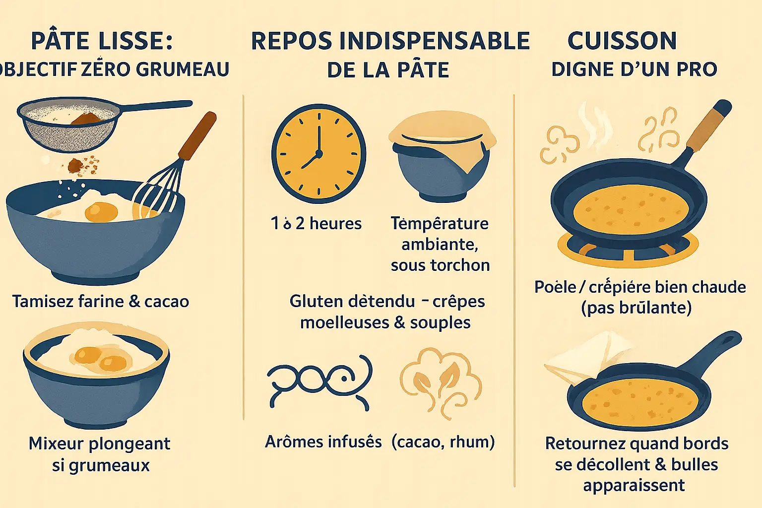 Crêpe au chocolat dorée et appétissante