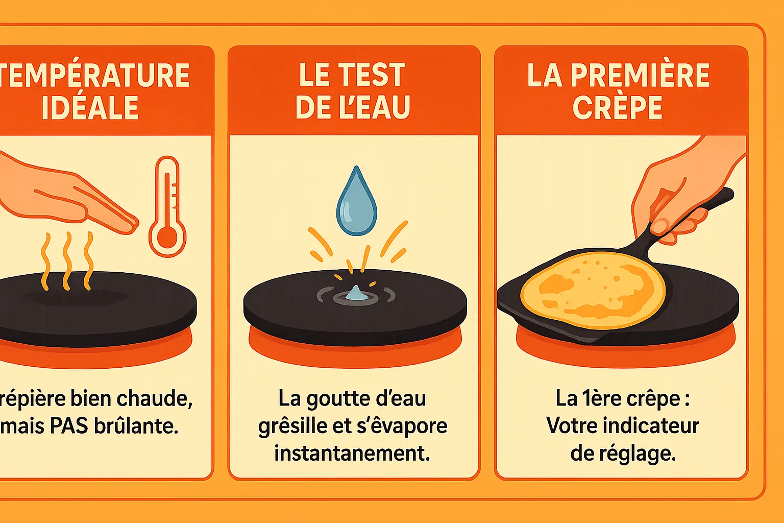 Crêpes sans gluten à la farine de châtaigne dorées sur une crêpière