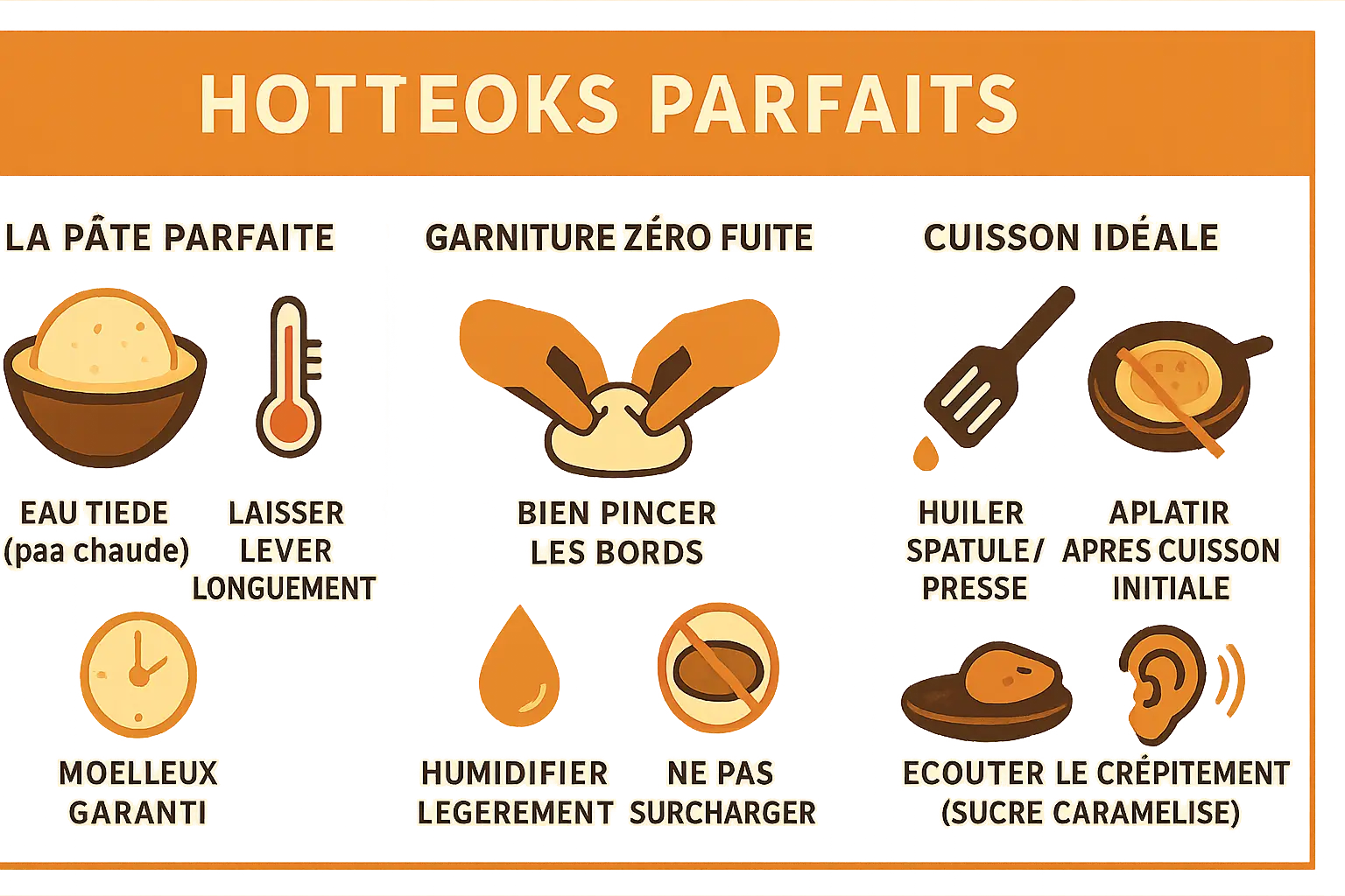 Hotteok, pancake sucré coréen doré et garni de sucre caramélisé