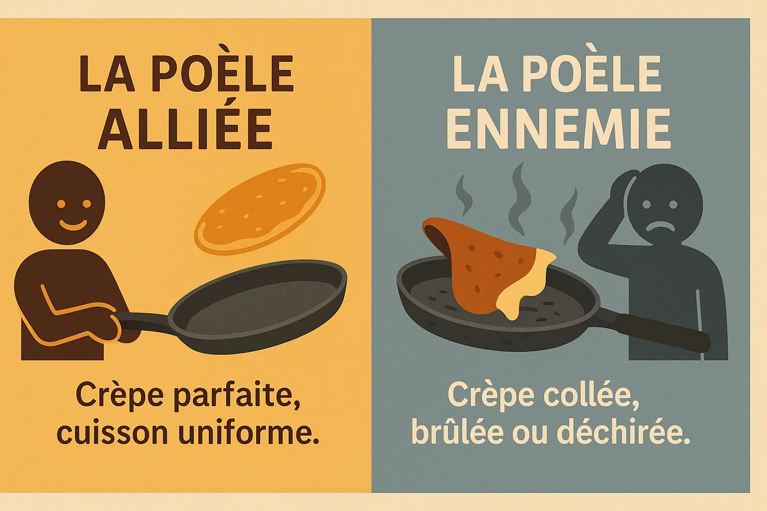 Crêpière en fonte bien culottée