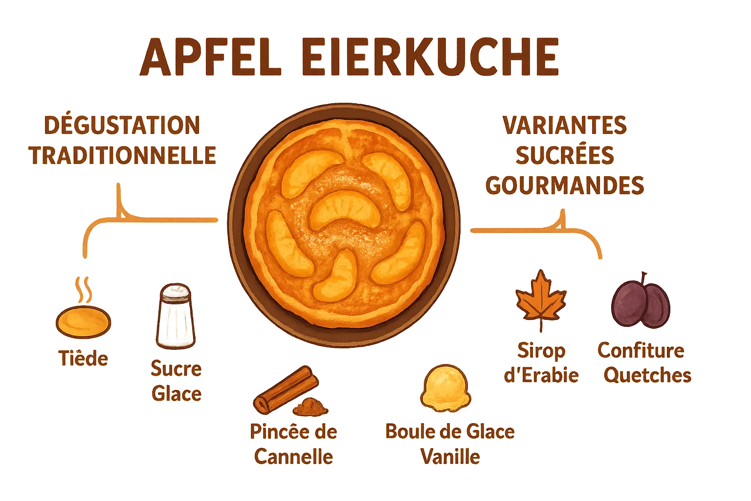 Crêpe alsacienne aux pommes dorée avec sucre glace