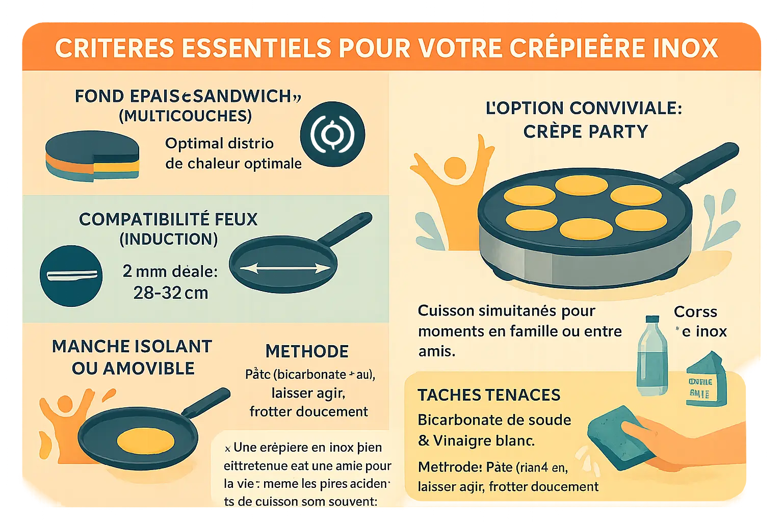 Crêpière en inox sur un plan de travail