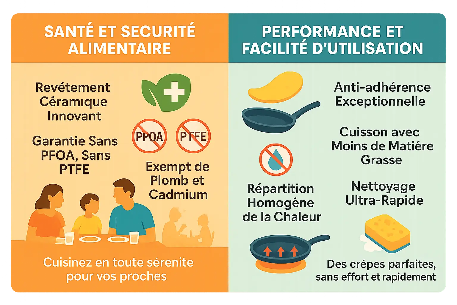 Crêpière en céramique sur une plaque à induction