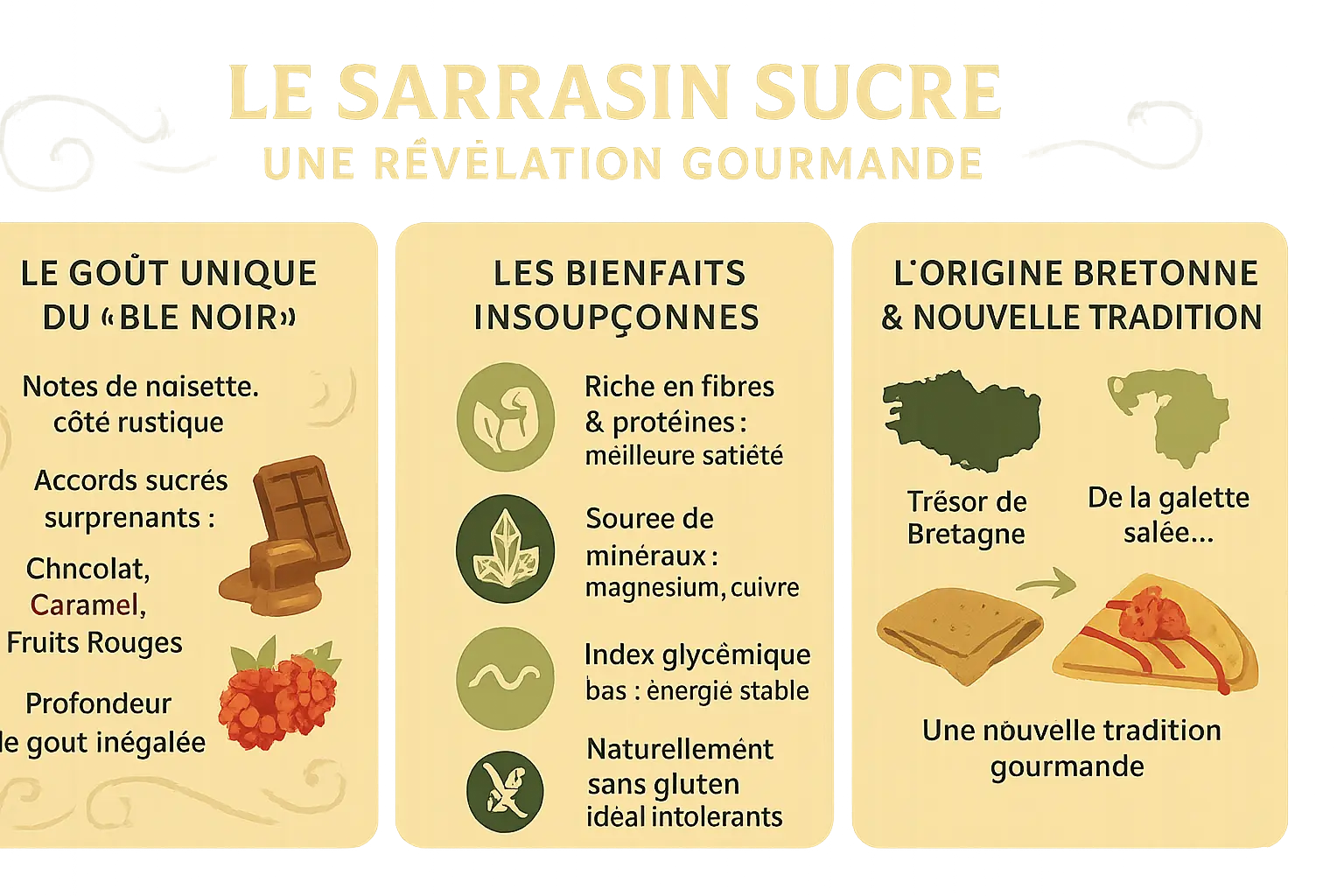 Crêpes de sarrasin dorées sur une crêpière