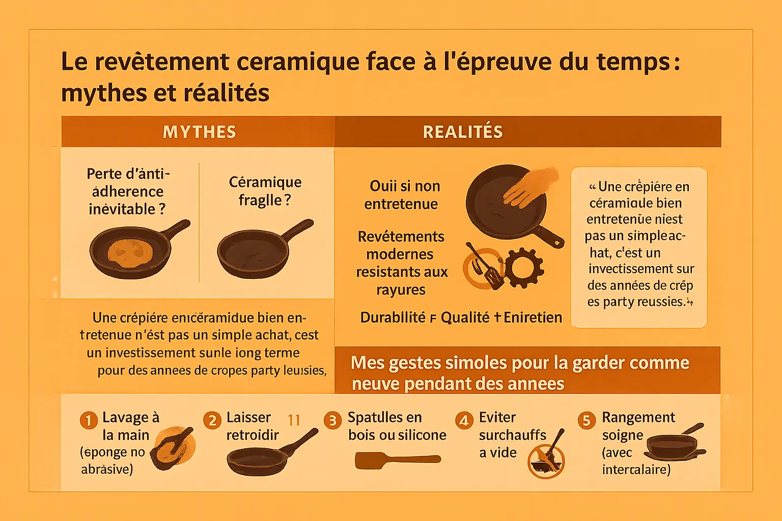 Crêpière en céramique sur une plaque de cuisson à induction
