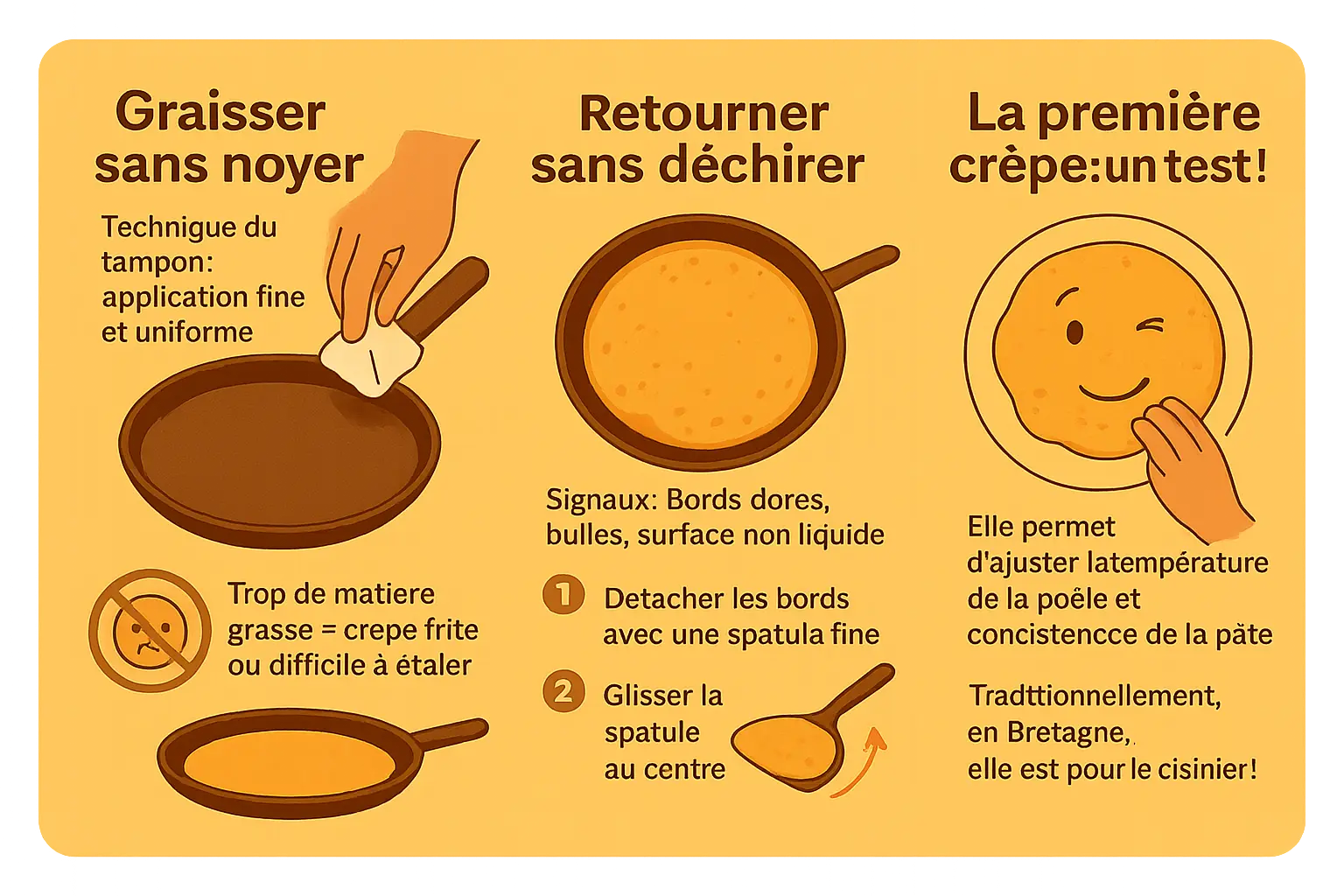 Tampon graisseur traditionnel pour crêpes