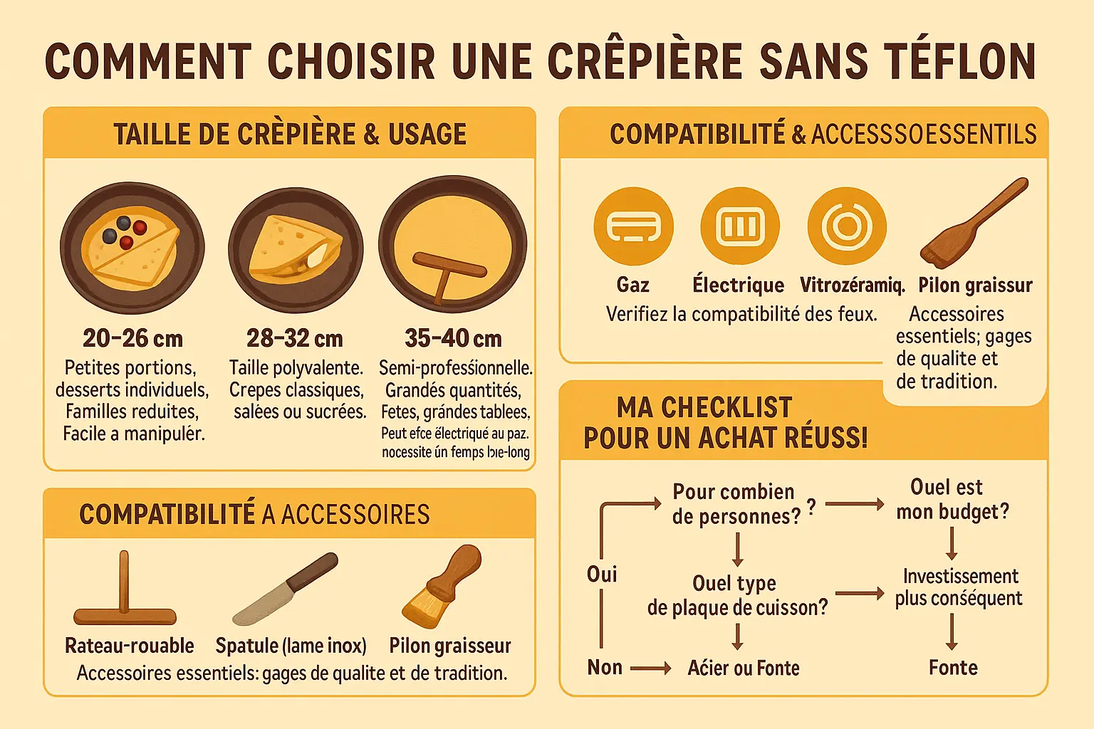 Crêpière traditionnelle en fonte