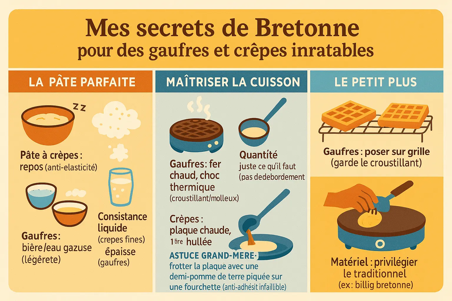 Crêpière et gaufrier en action