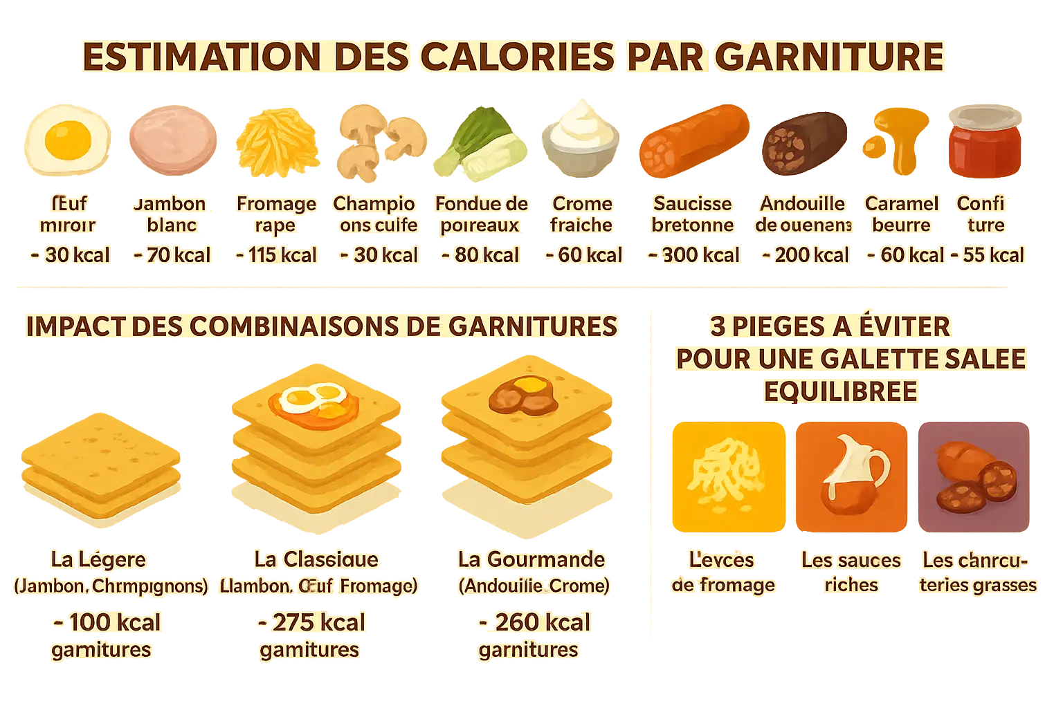 Illustration des <strong>garnitures de galette bretonne</strong>