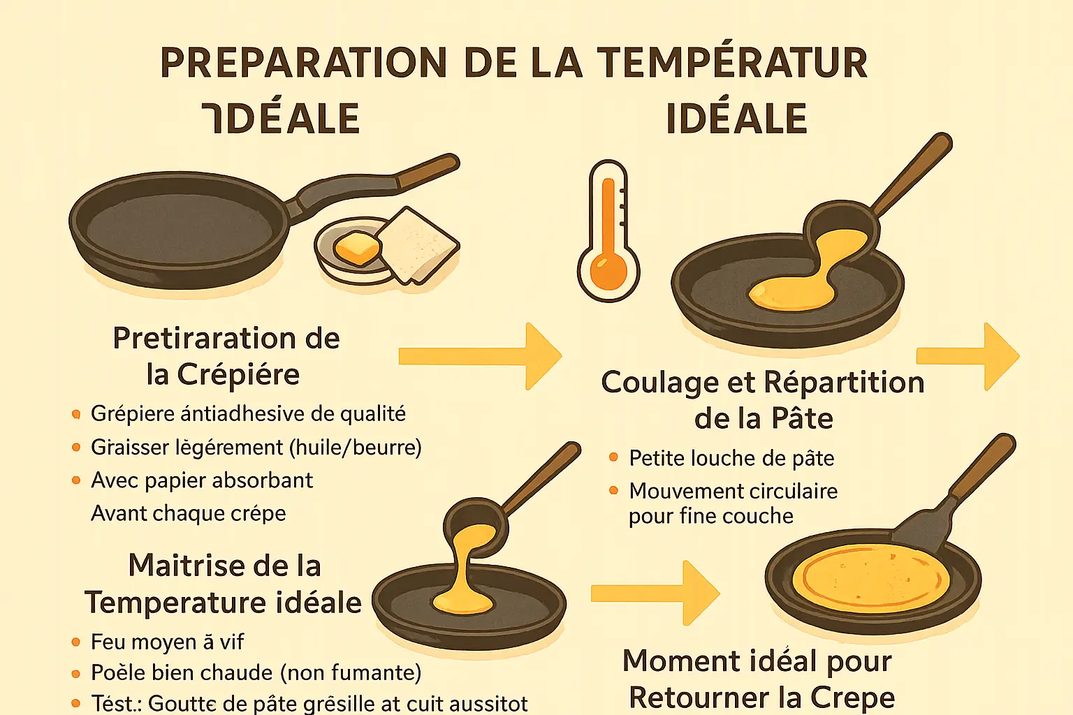 Crêpes sans gluten dorées sur une crêpière