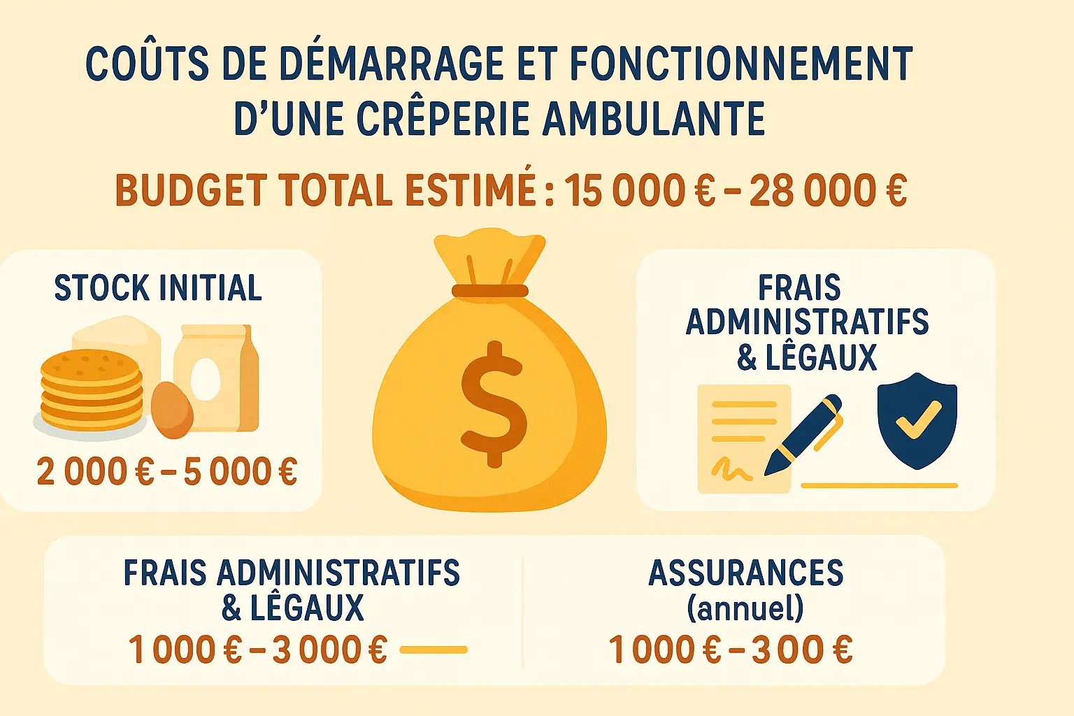 Crêperie ambulante en activité sur un marché