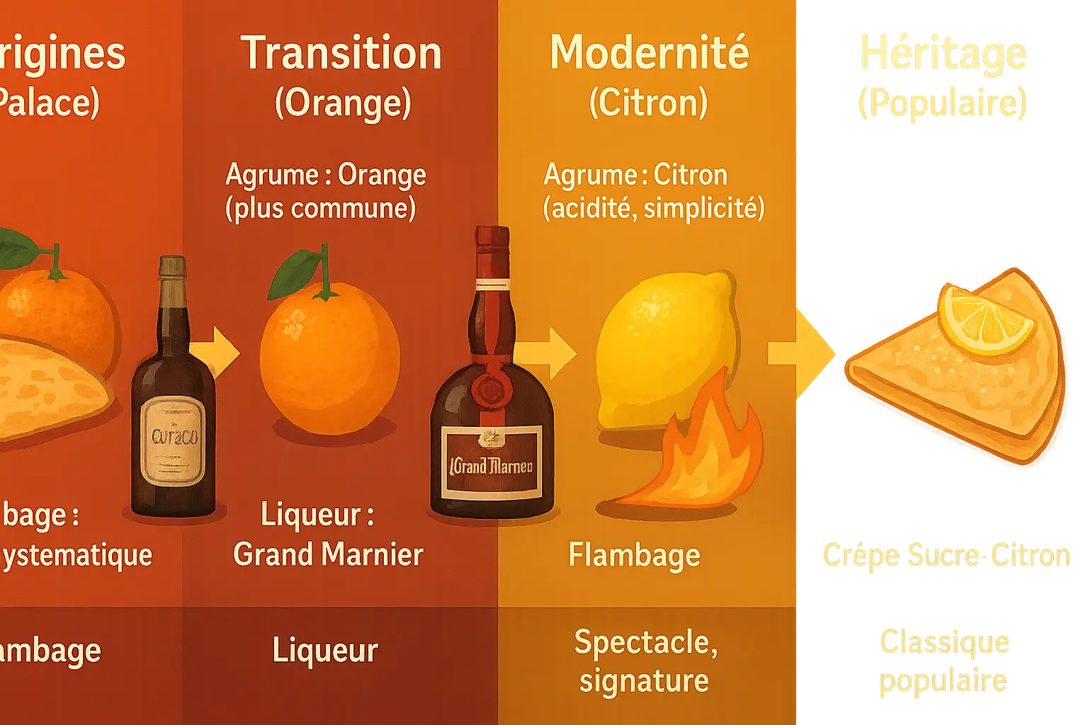 <strong>Crêpes Suzette flambées</strong>
