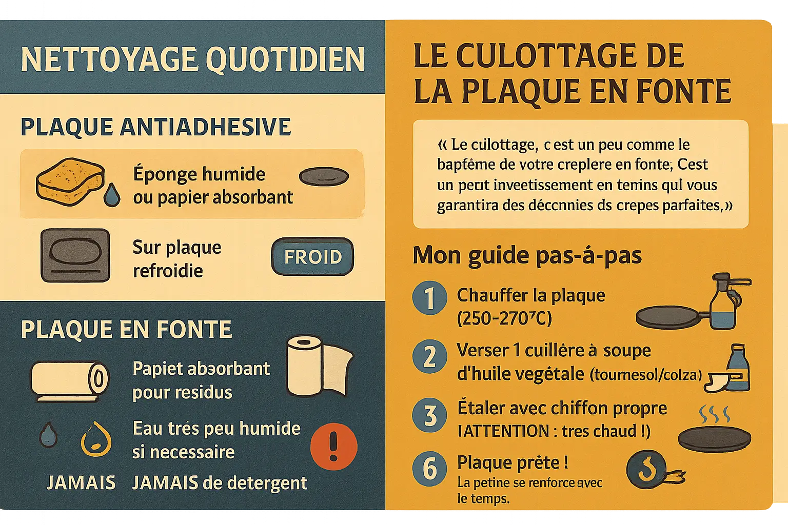 <strong>Nettoyage et culottage d'une plaque de crêpière en fonte</strong>