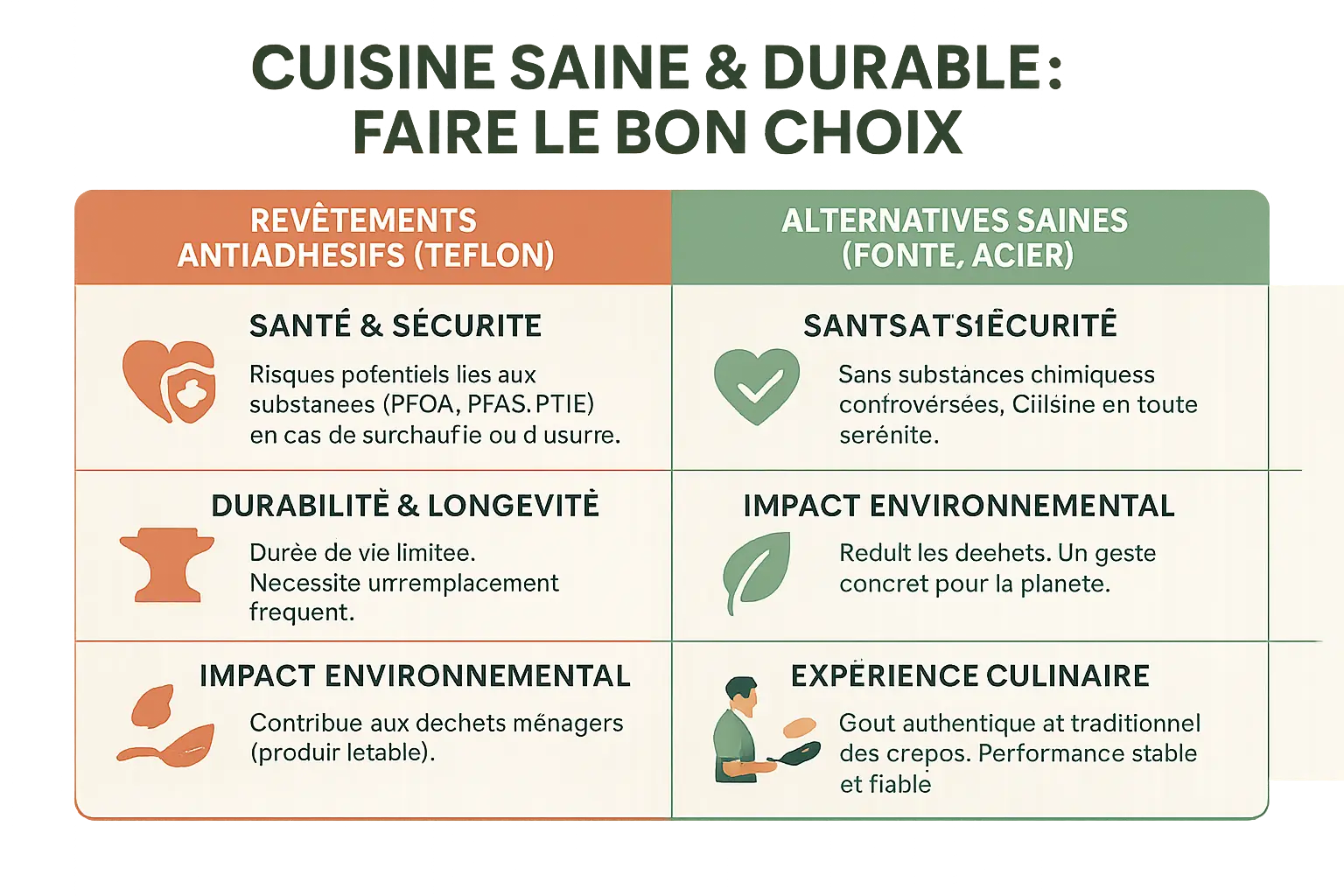 Une crêpière en fonte sur une plaque de cuisson, dégageant une douce vapeur dorée
