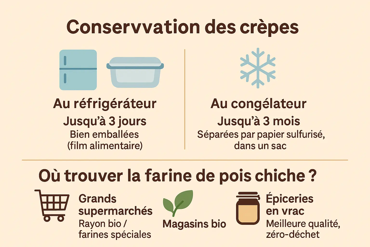 Crêpes sucrées à la farine de pois chiche disposées sur une assiette