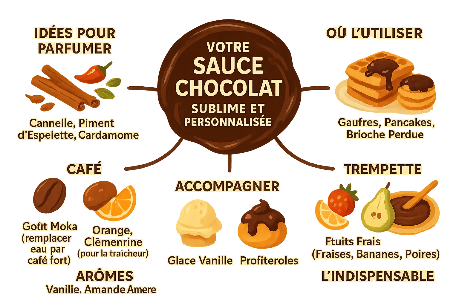 <strong>Sauce chocolat maison nappant des crêpes</strong>