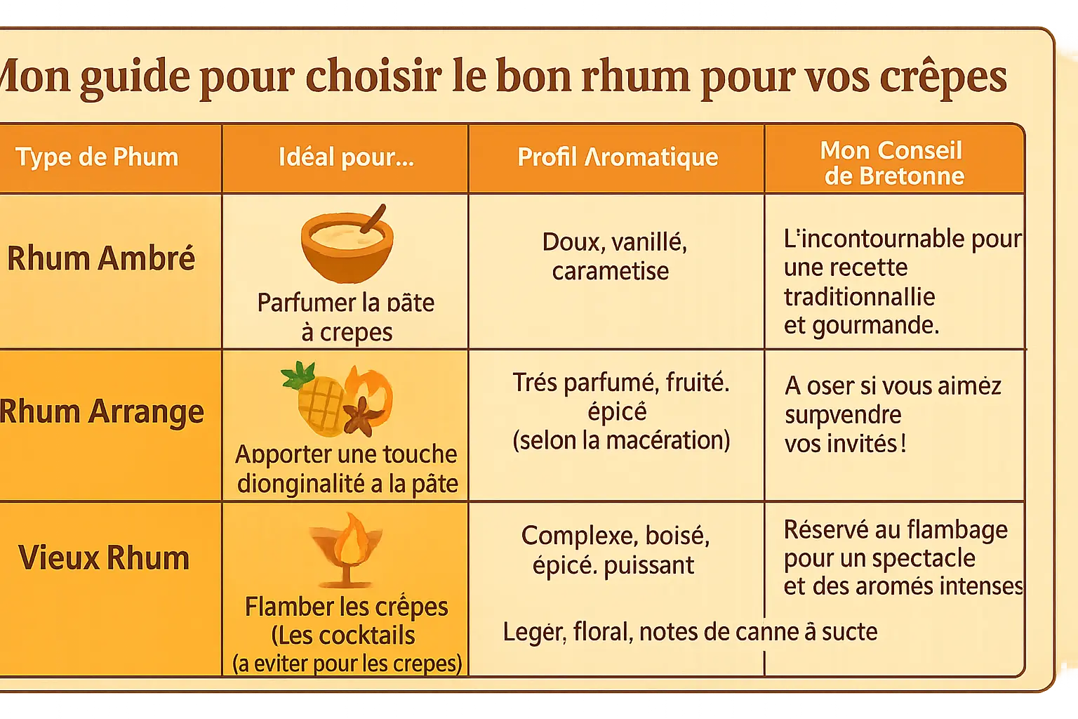 <strong>Crêpes flambées au rhum</strong>