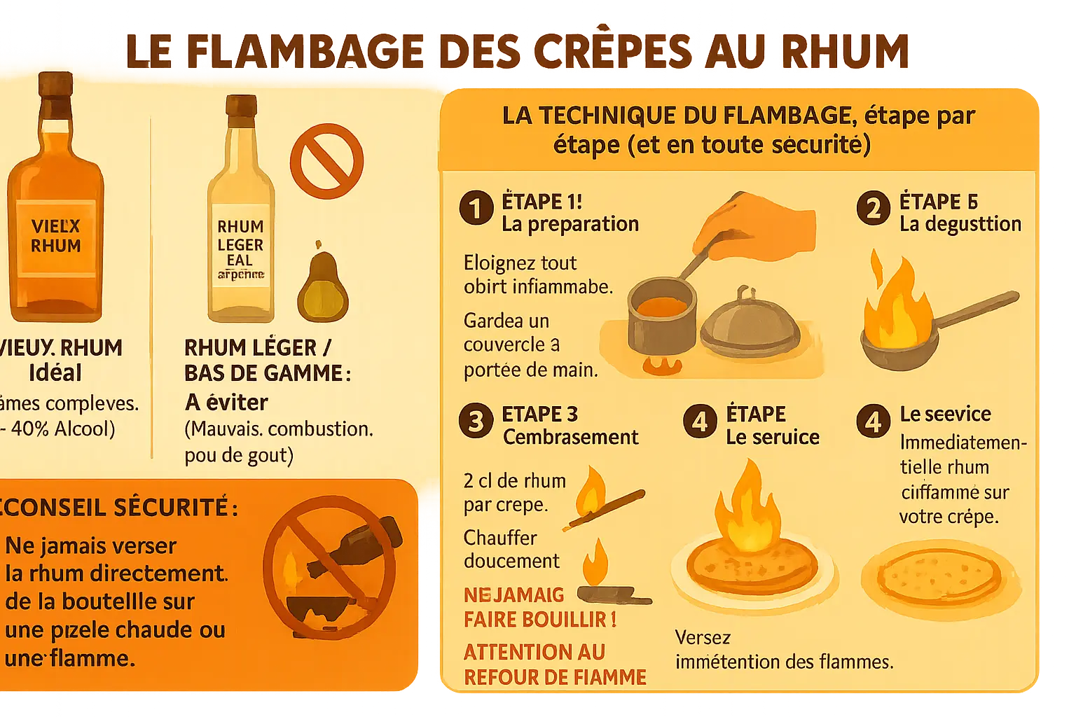 Crêpes flambées au rhum