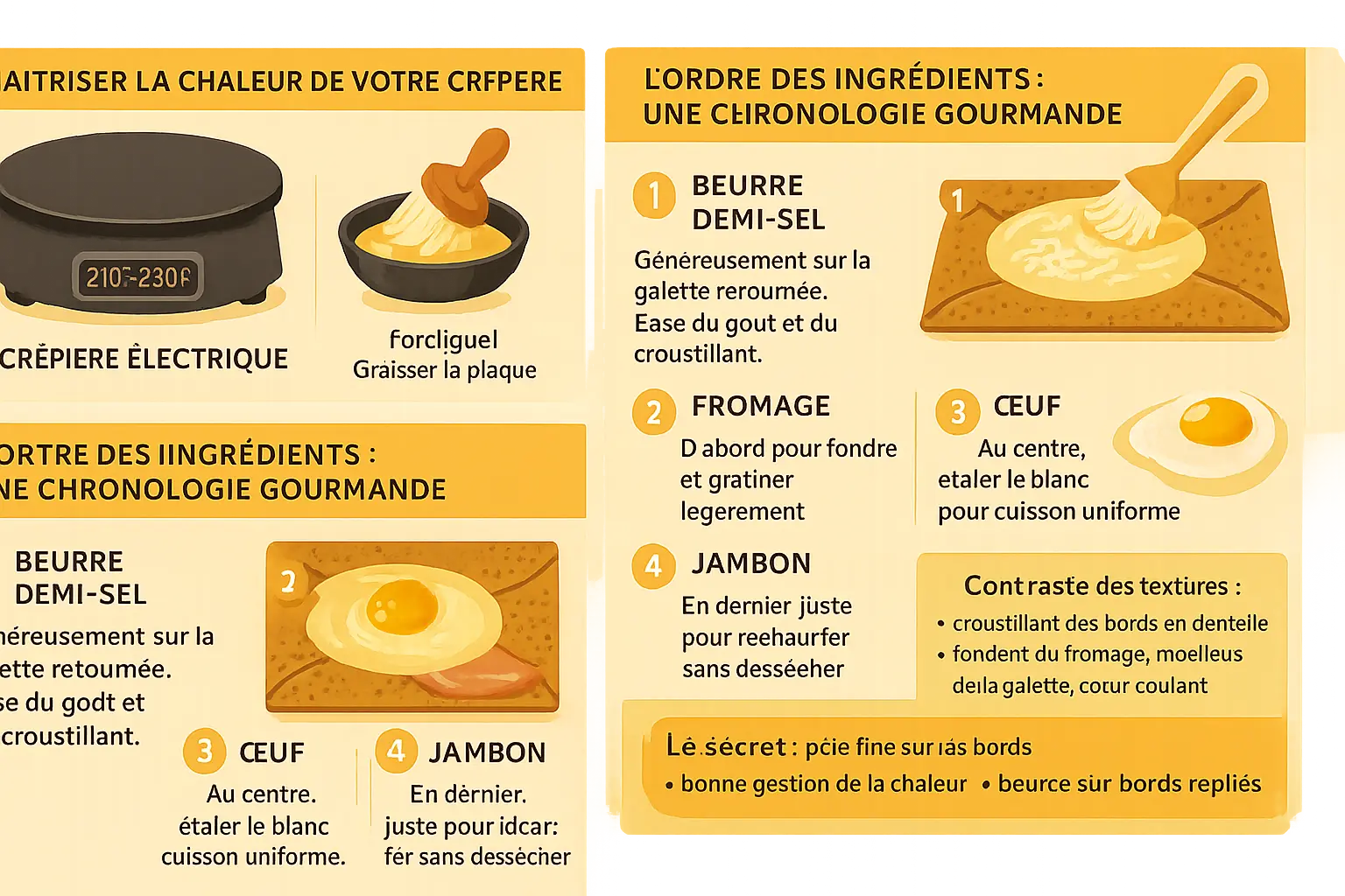Crêpe jambon œuf fromage dorée à la perfection