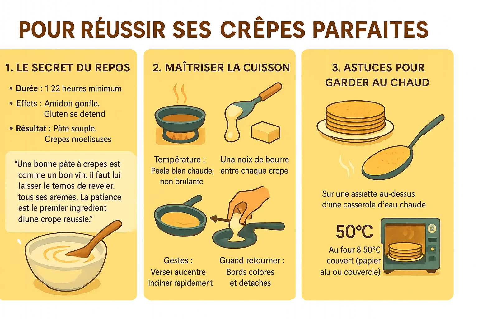 Crêpes dorées sur une poêle bretonne