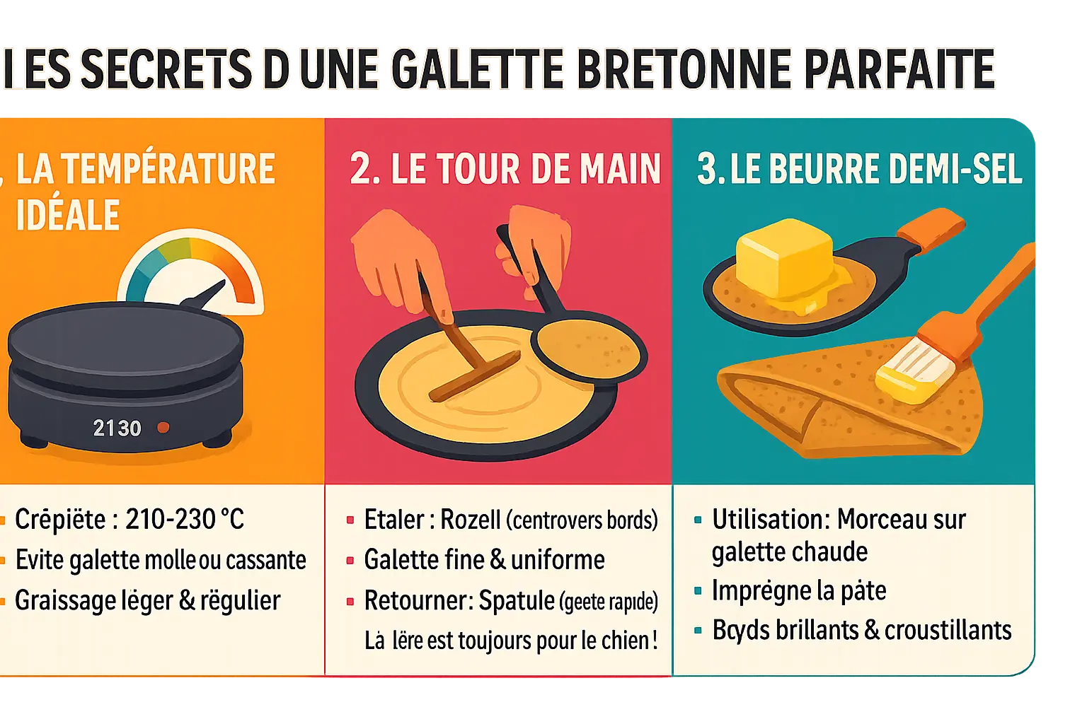 Crêpe complète traditionnelle bretonne garnie de jambon, œuf et fromage