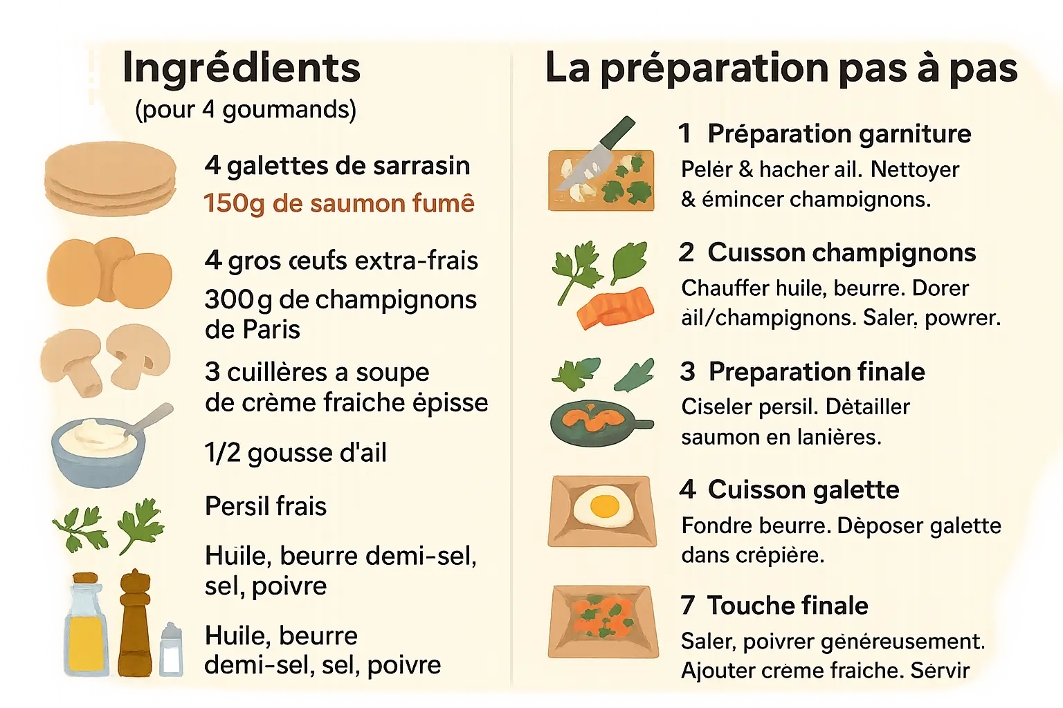 Galette bretonne au saumon fumé