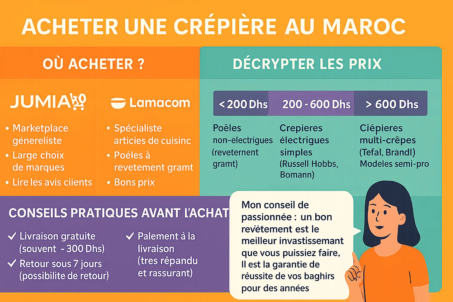 Crêpière marocaine en revêtement granit