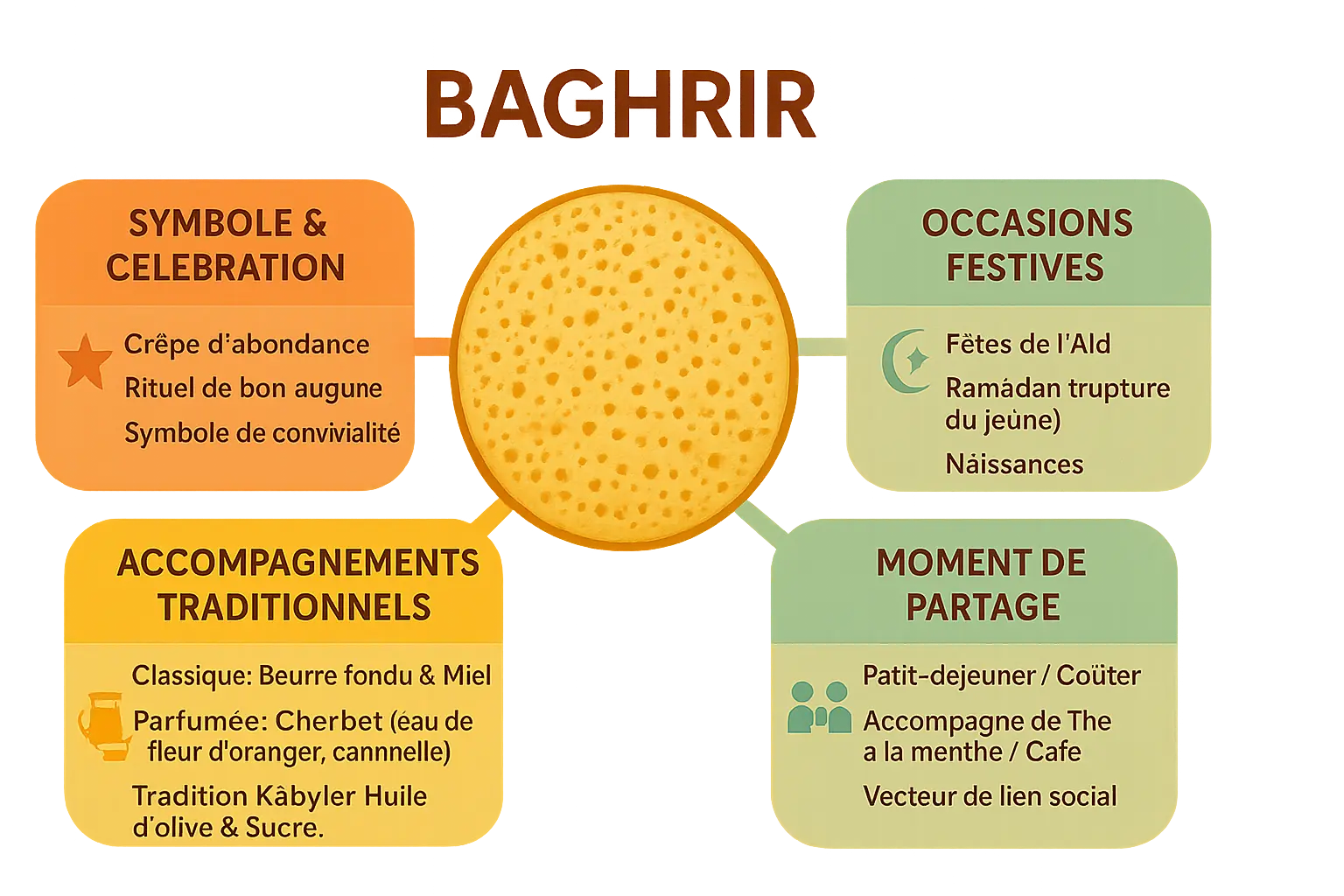 Crêpe mille trous disposée sur une assiette avec du beurre et du miel