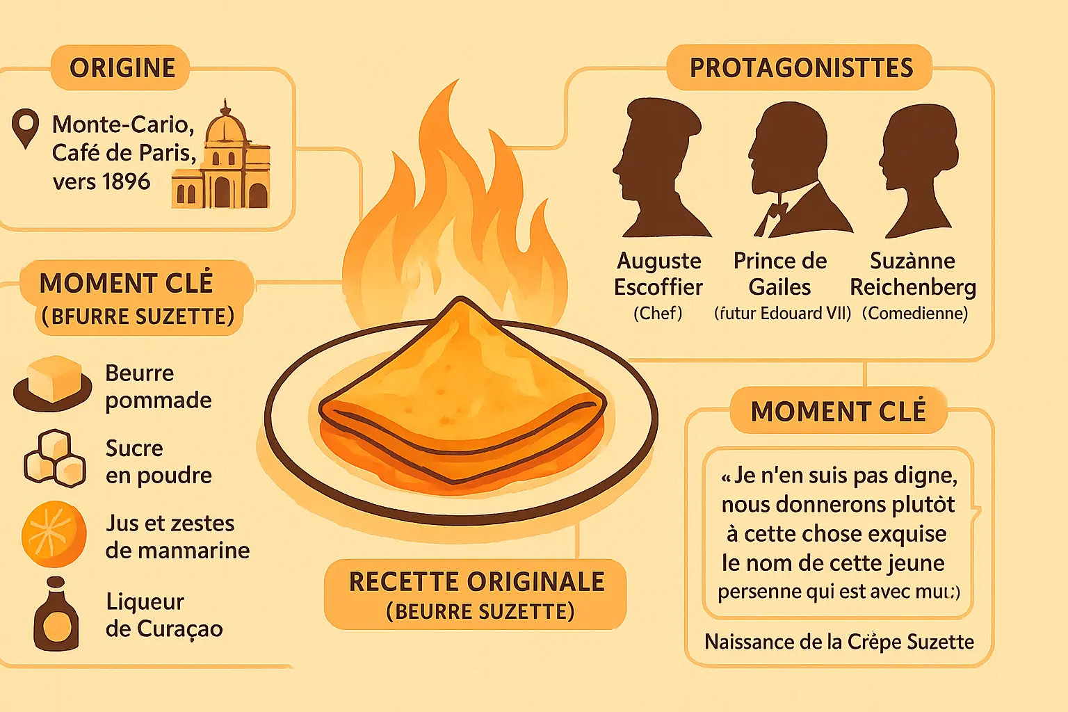 Crêpes Suzette flambées devant un public émerveillé