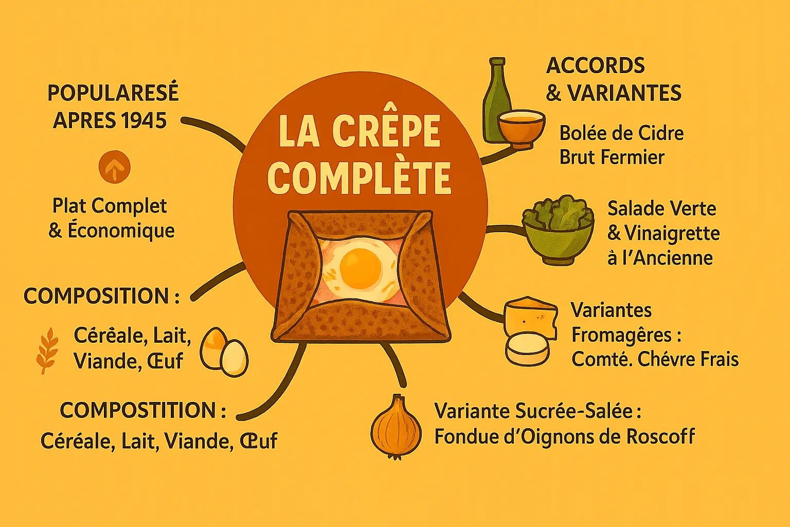 Crêpe complète jambon œuf fromage