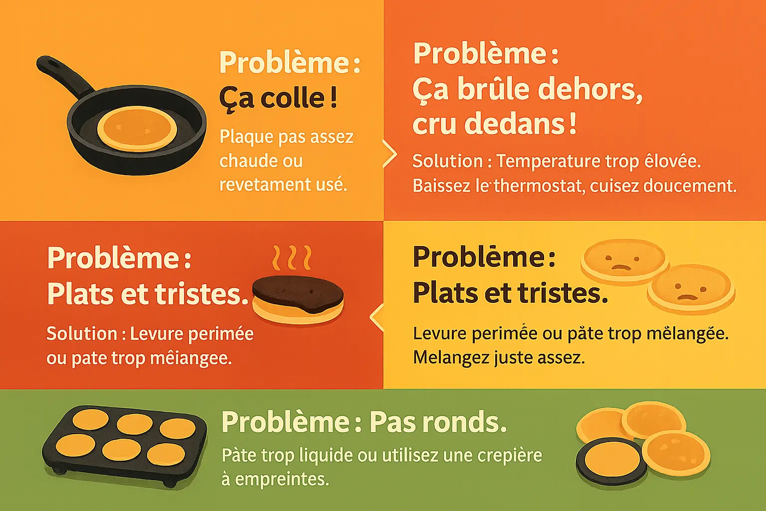 Pancakes réussis sur une crêpière