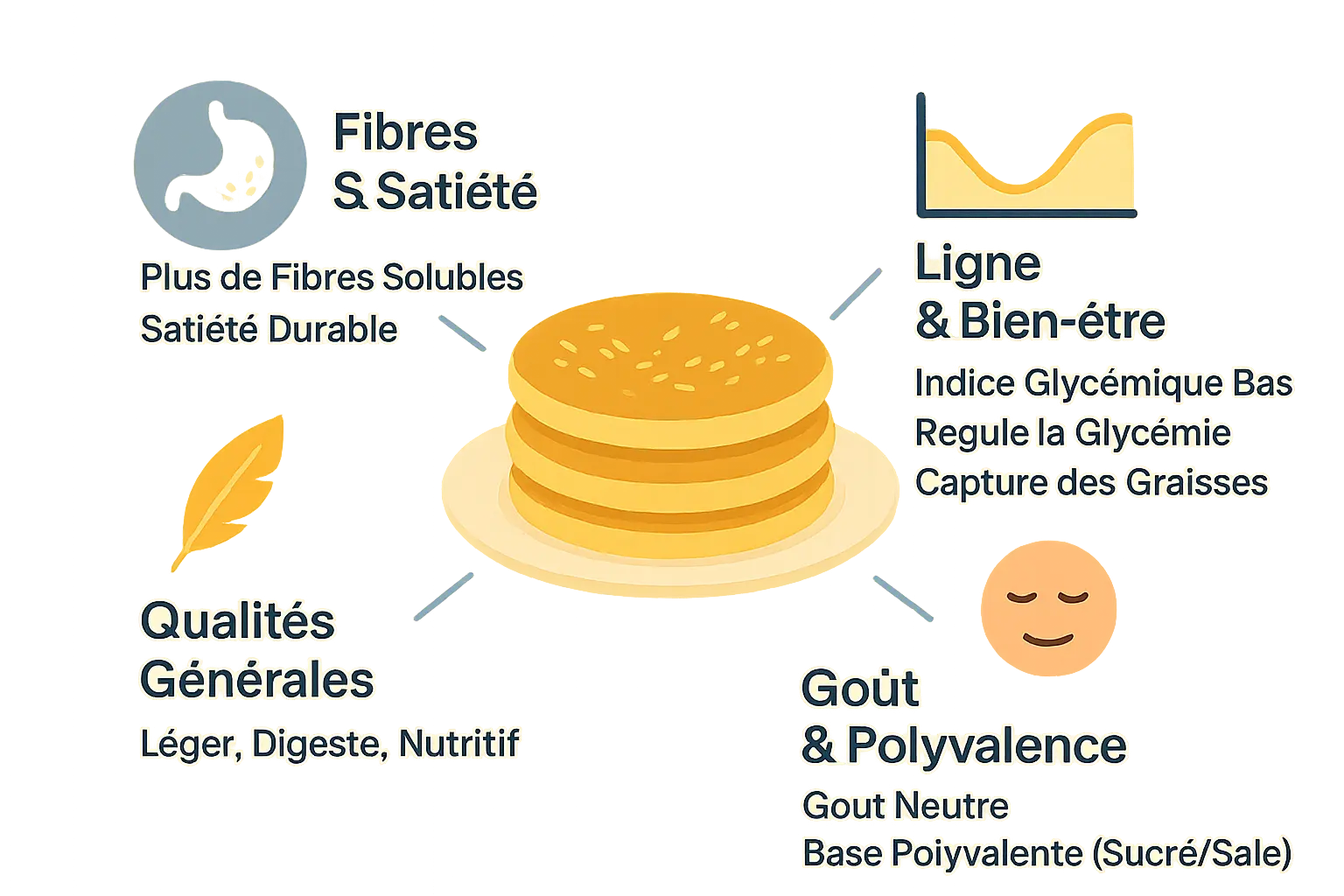 <strong>Pancakes au son d'avoine</strong> avec divers accompagnements