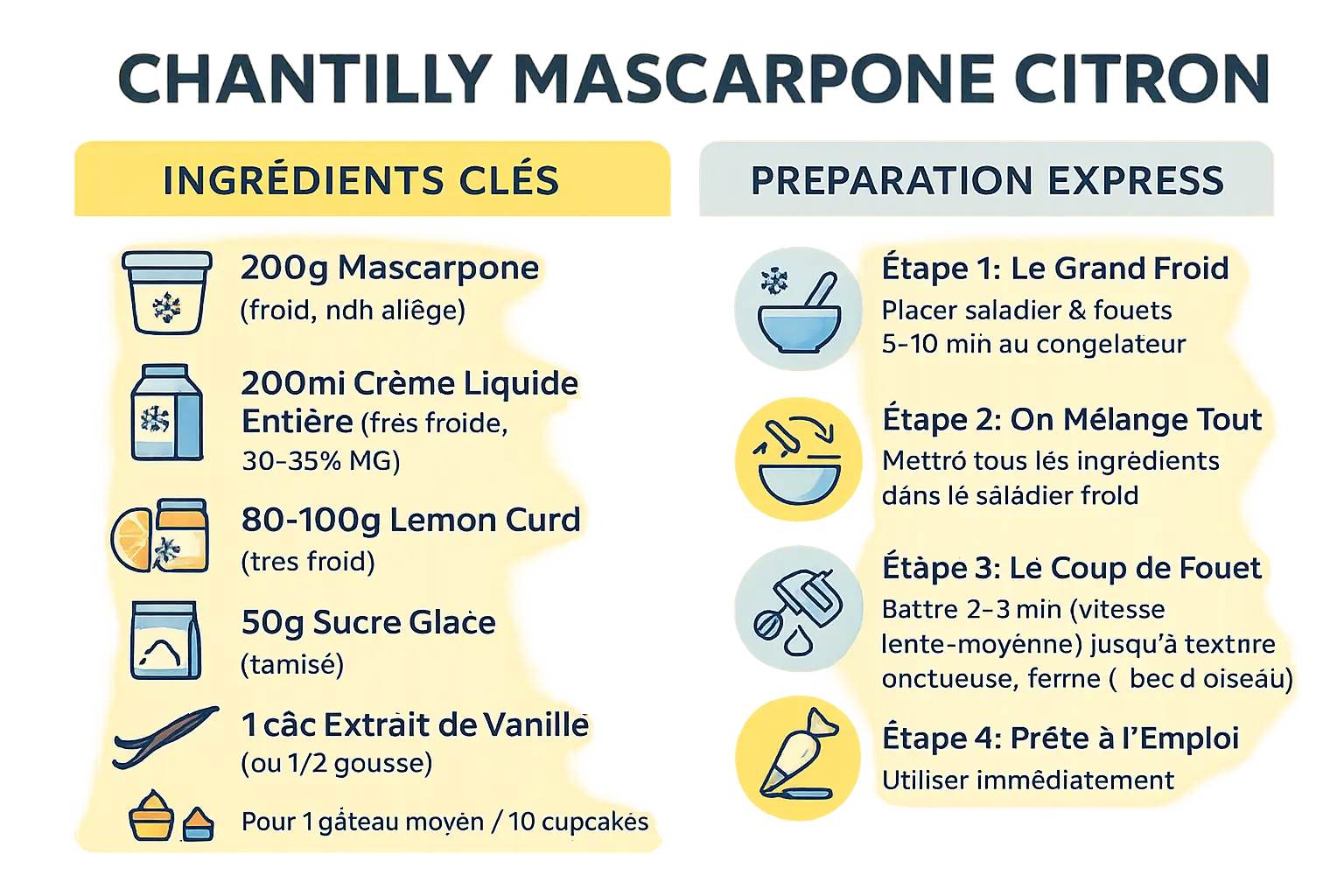 Chantilly mascarpone citron prête dans un bol avec une cuillère et des citrons en arrière-plan