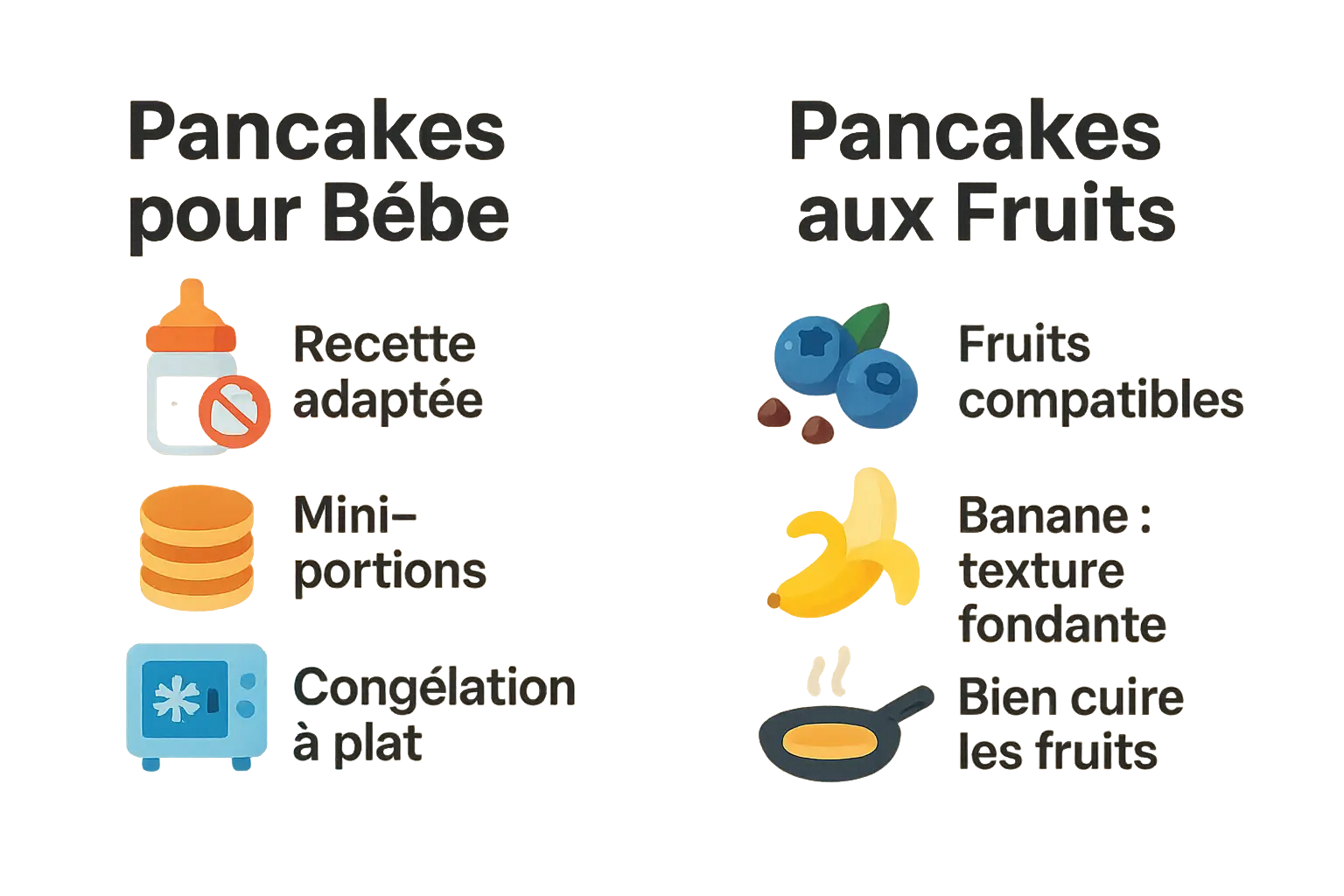 Congélation de pancakes pour bébé et aux fruits