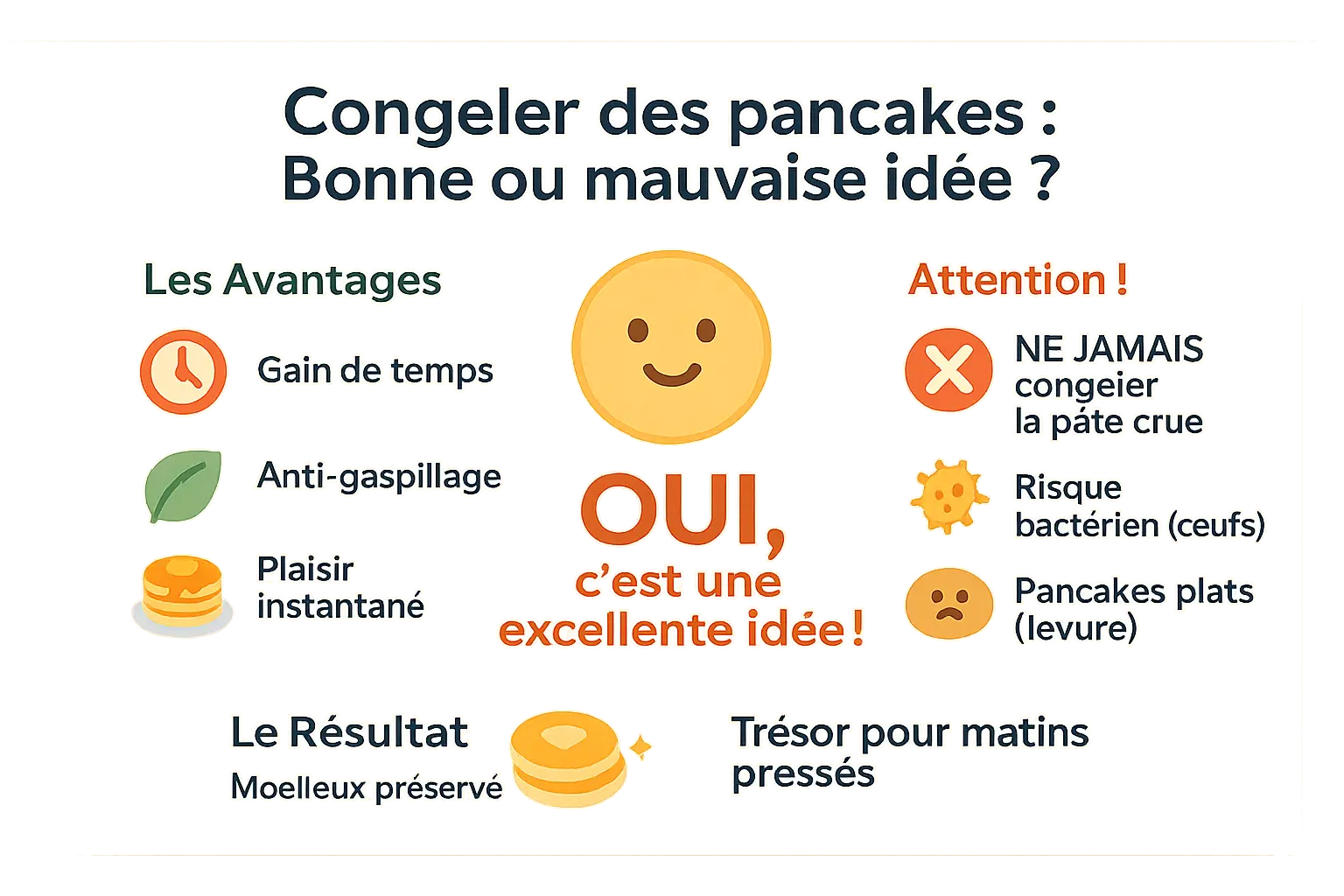 Pancakes empilés avec du papier sulfurisé entre chaque, prêts à être congelés dans un sac hermétique