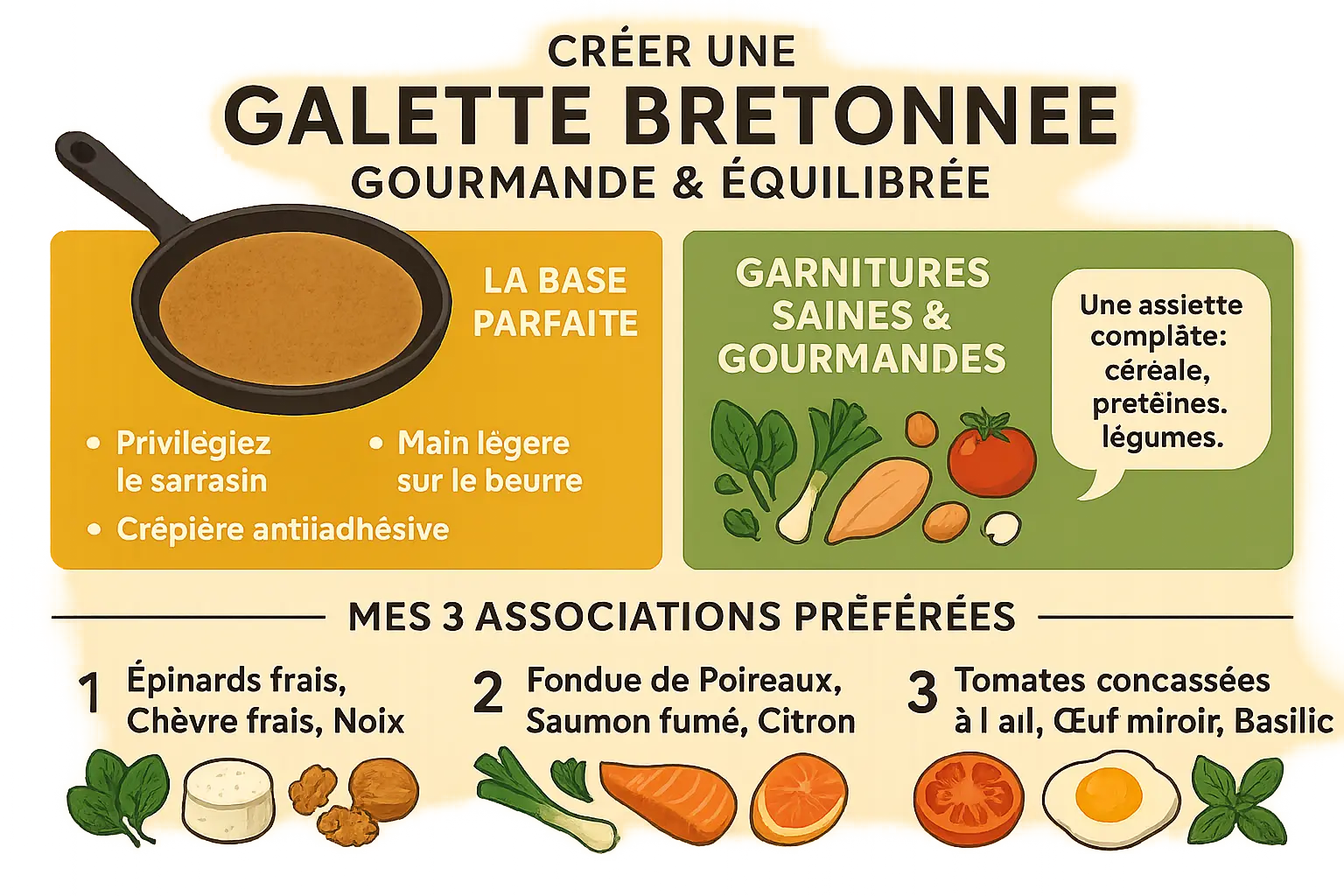 Galette bretonne healthy garnie d'épinards et saumon fumé