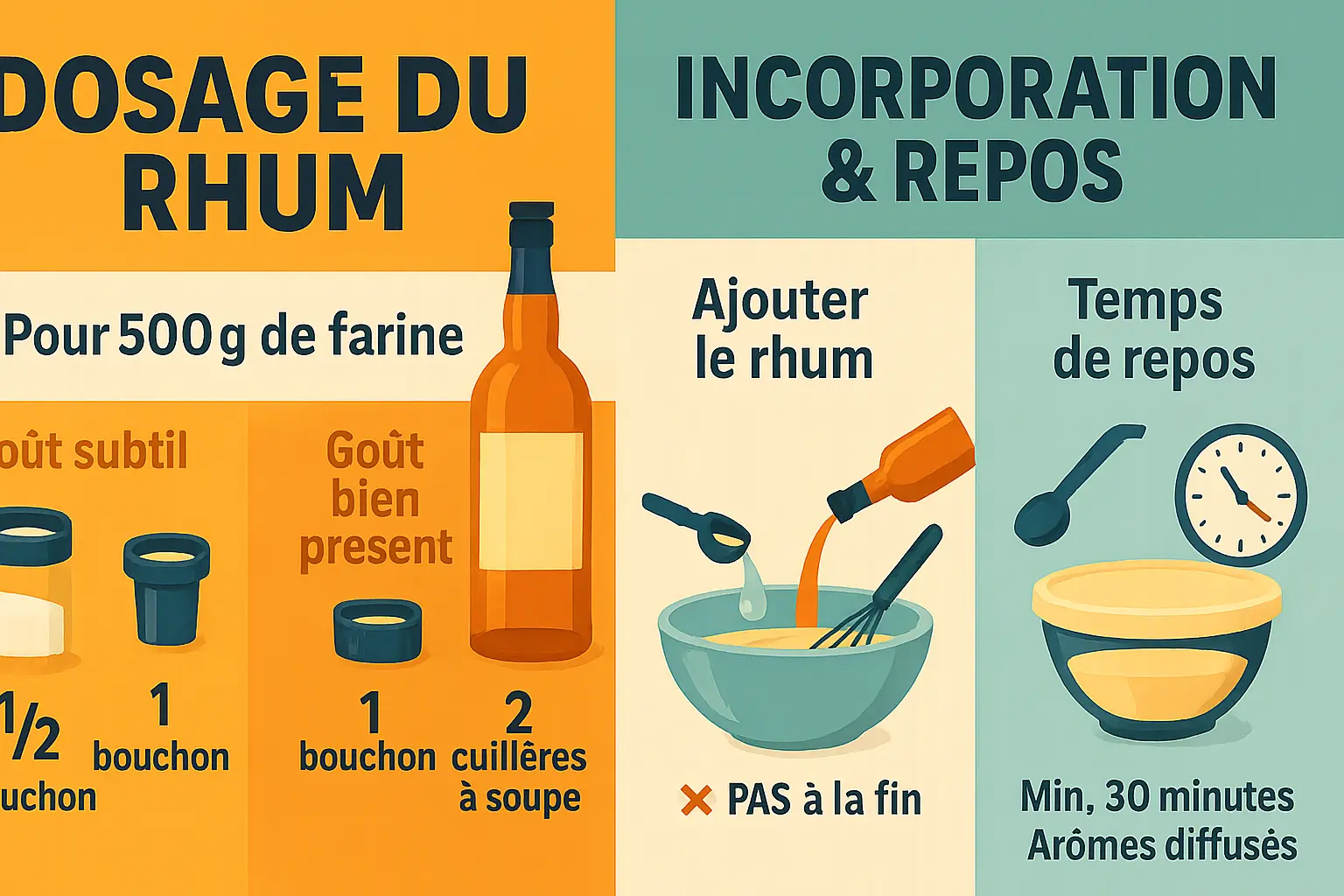 Crêpes dorées avec une touche de rhum ambré