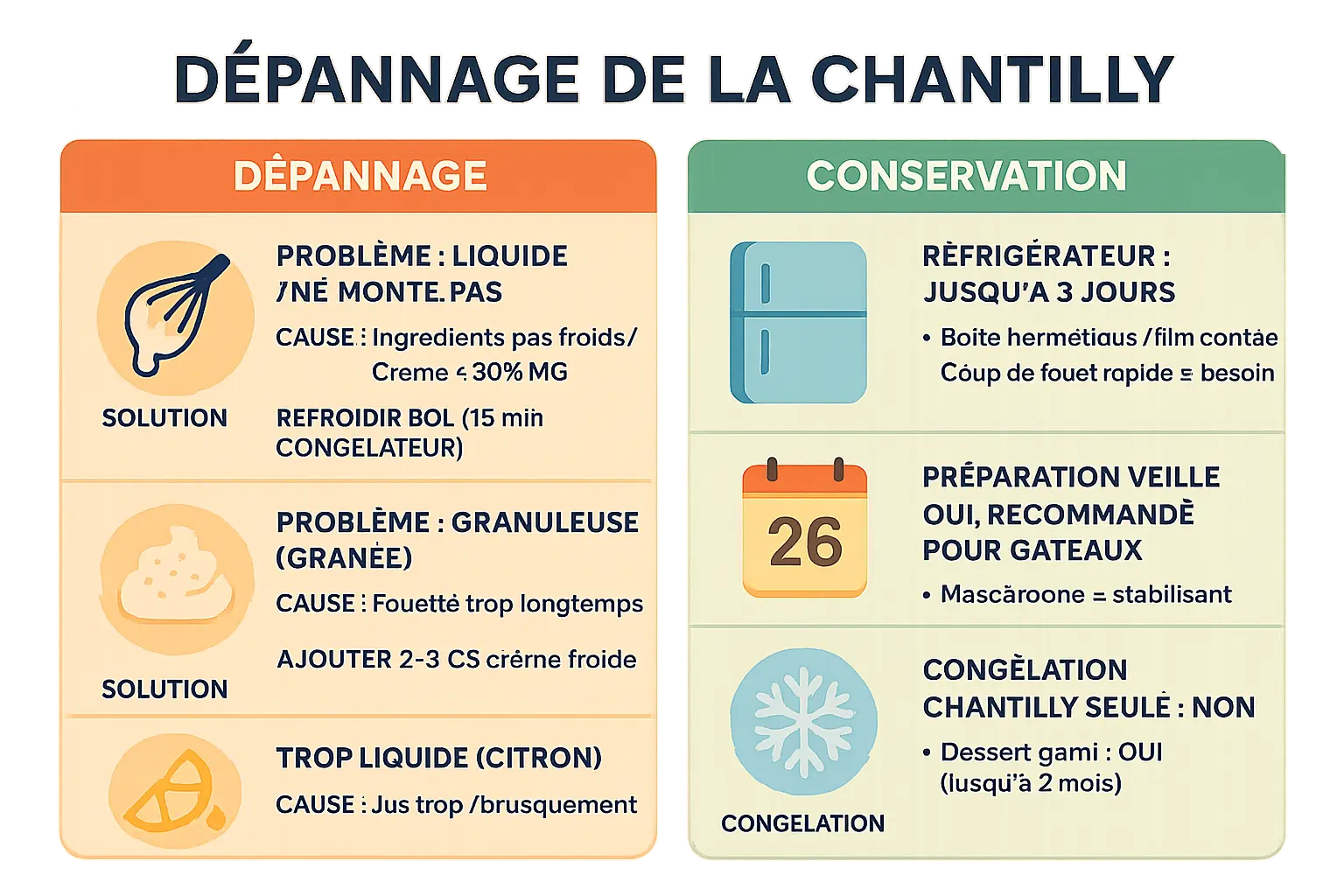 Crème chantilly ratée : <strong>solutions de dépannage</strong>