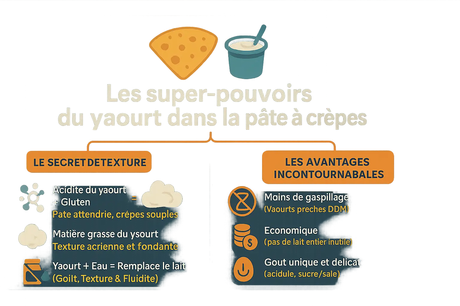 Crêpes au yaourt dorées sur une poêle