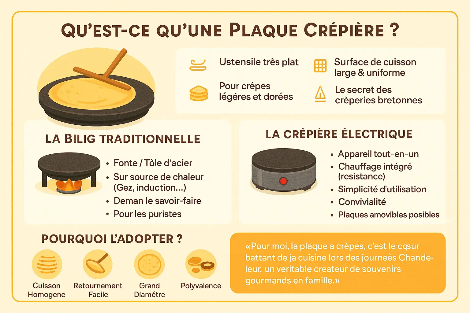 Plaque crêpière traditionnelle en fonte