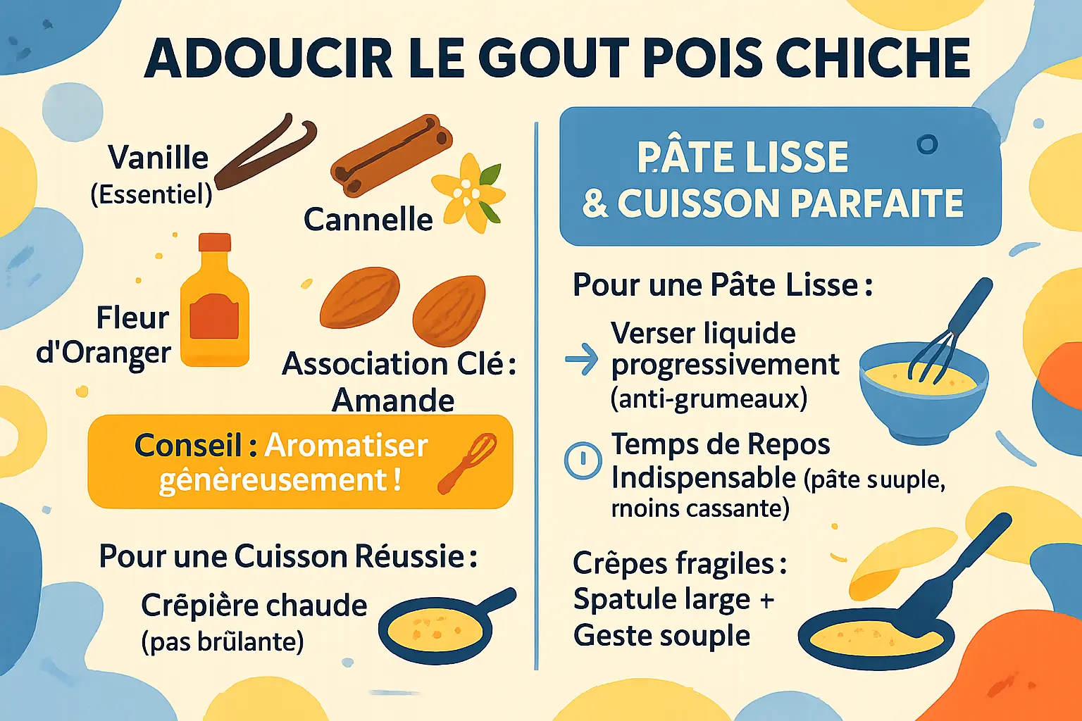 Crêpes sucrées à la farine de pois chiche prêtes à être garnies