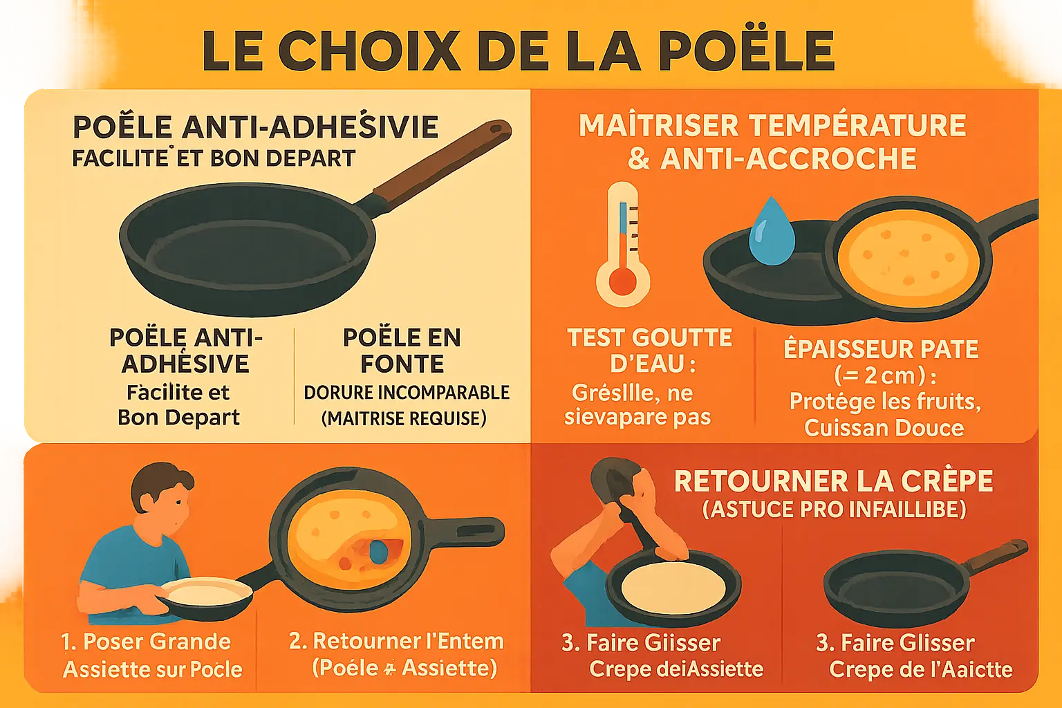 <strong>Crêpe aux cerises dorée</strong> à la poêle