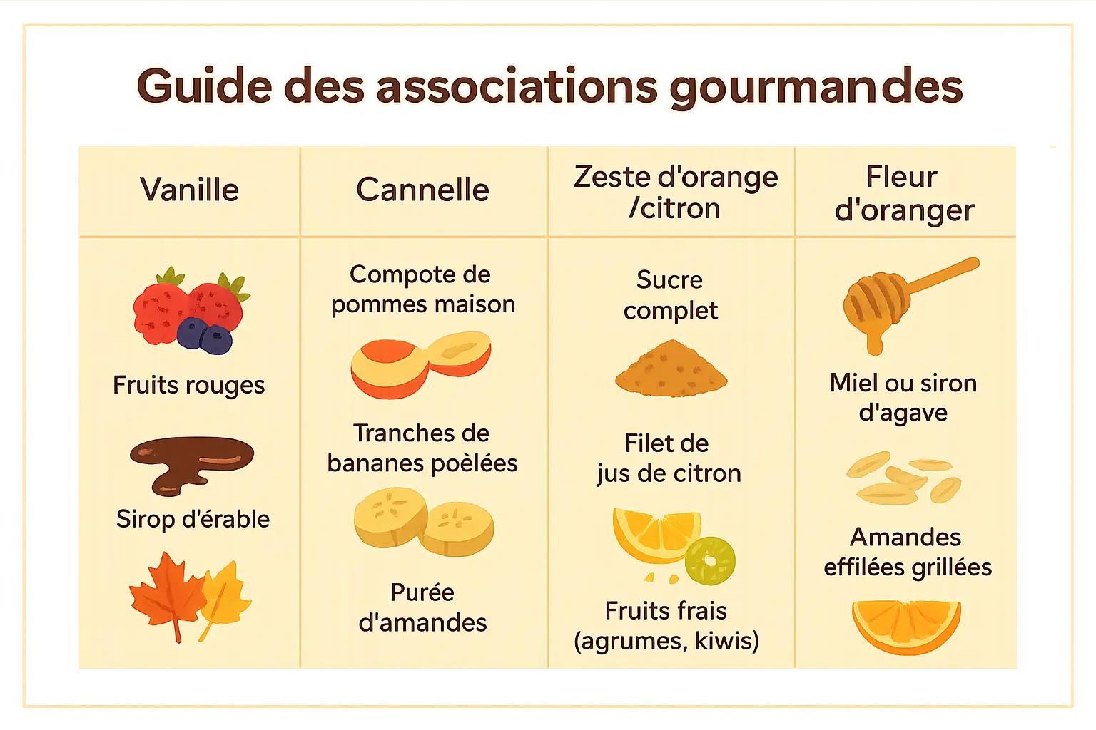 <strong>Crêpes sucrées à la farine de pois chiche</strong> décorées avec des fruits frais et des amandes effilées