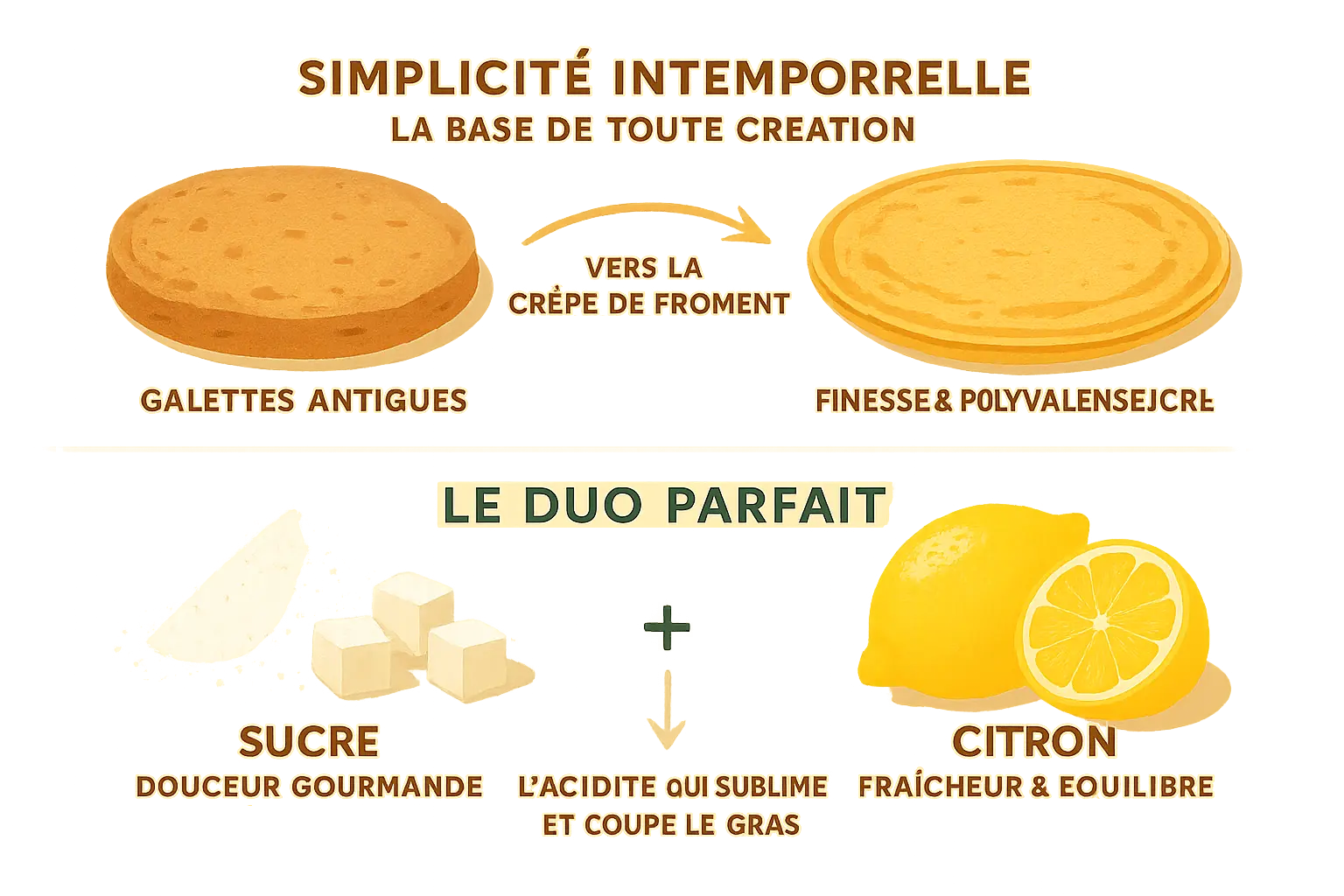 Crêpe sucrée au citron simple et traditionnelle