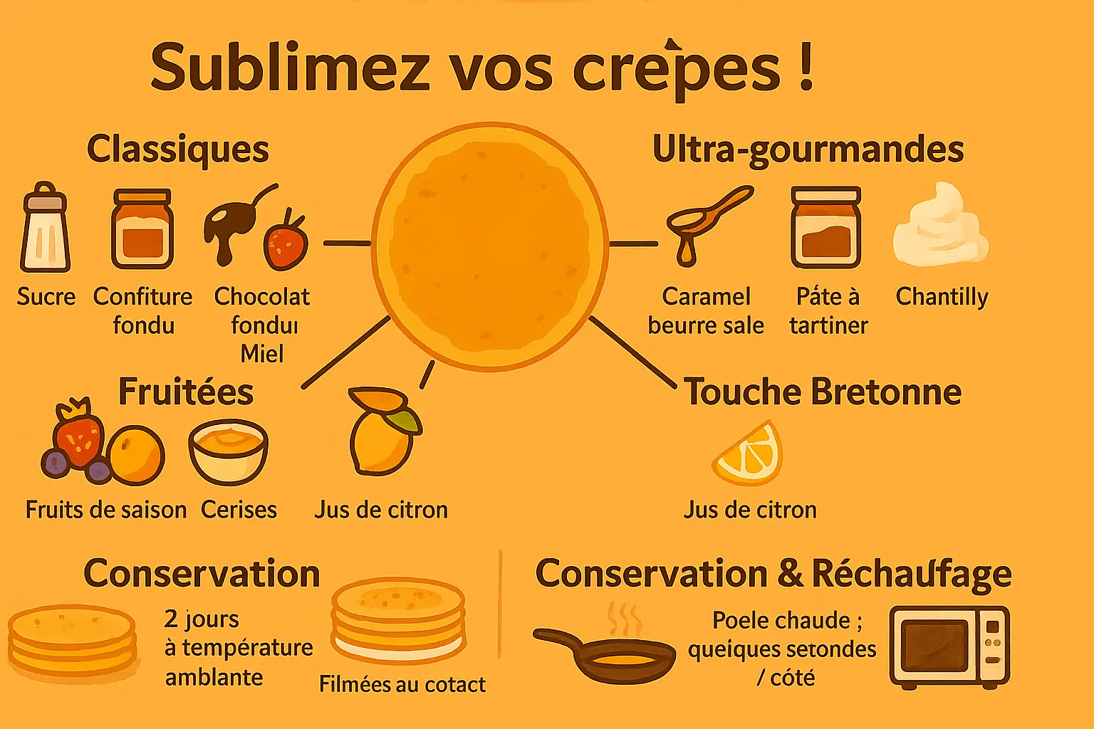 Crêpes sans gluten à la maïzena prêtes à être garnies