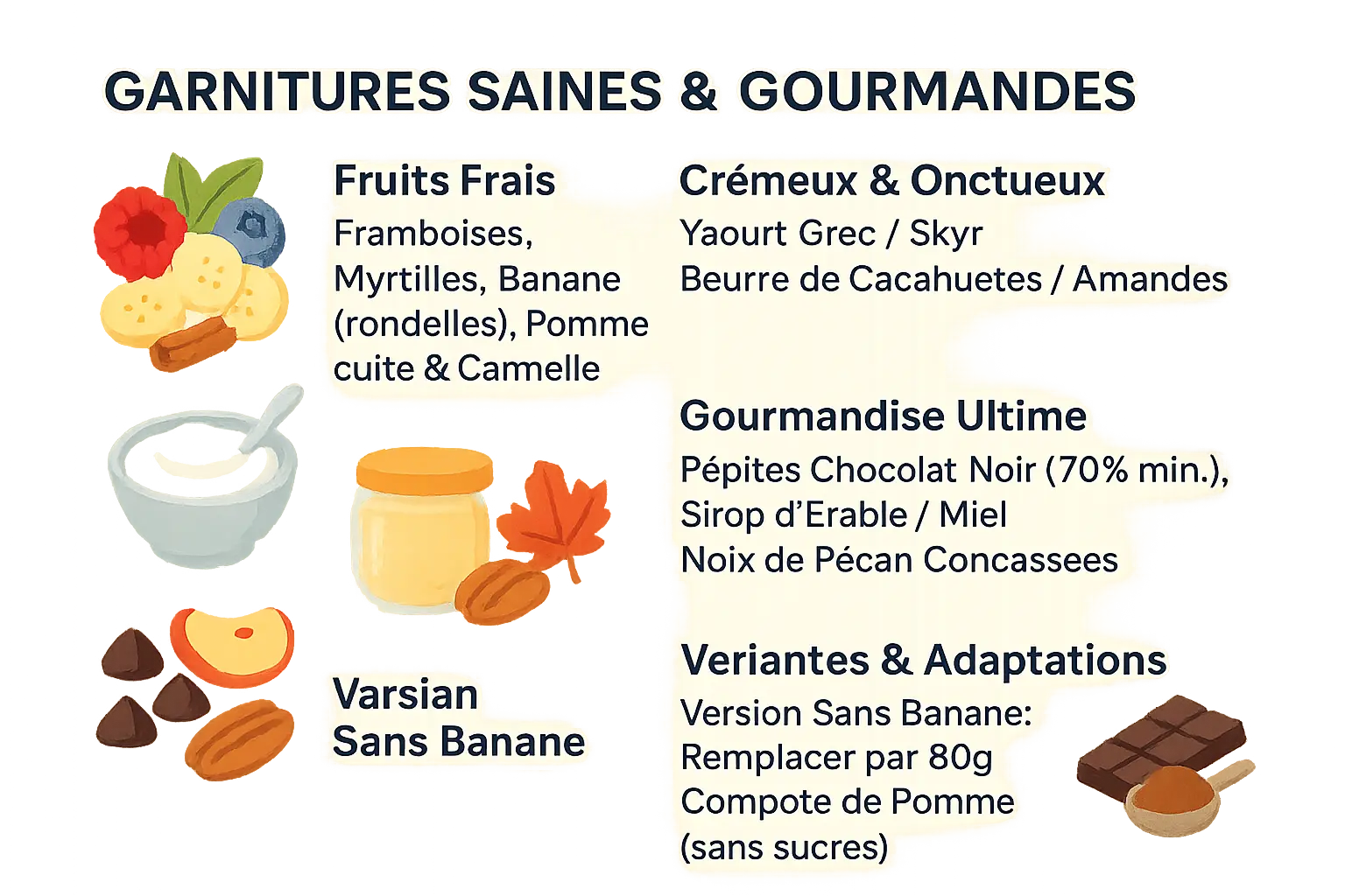 Garnitures saines pour pancakes protéinés