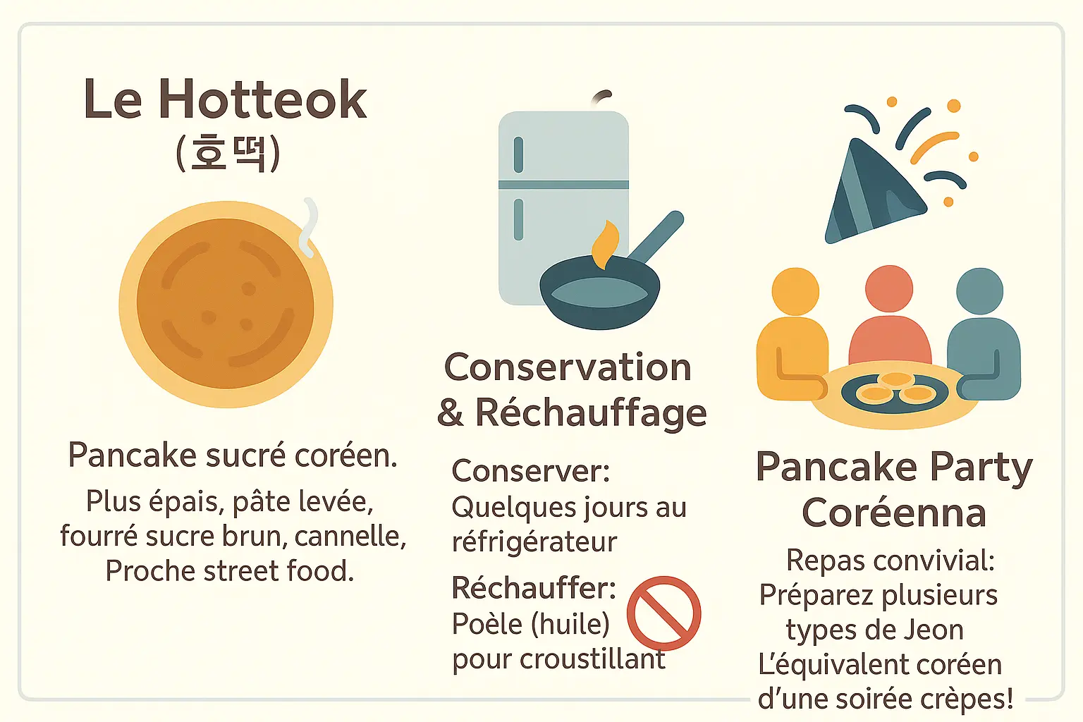 Hotteok et pancakes coréens sucrés